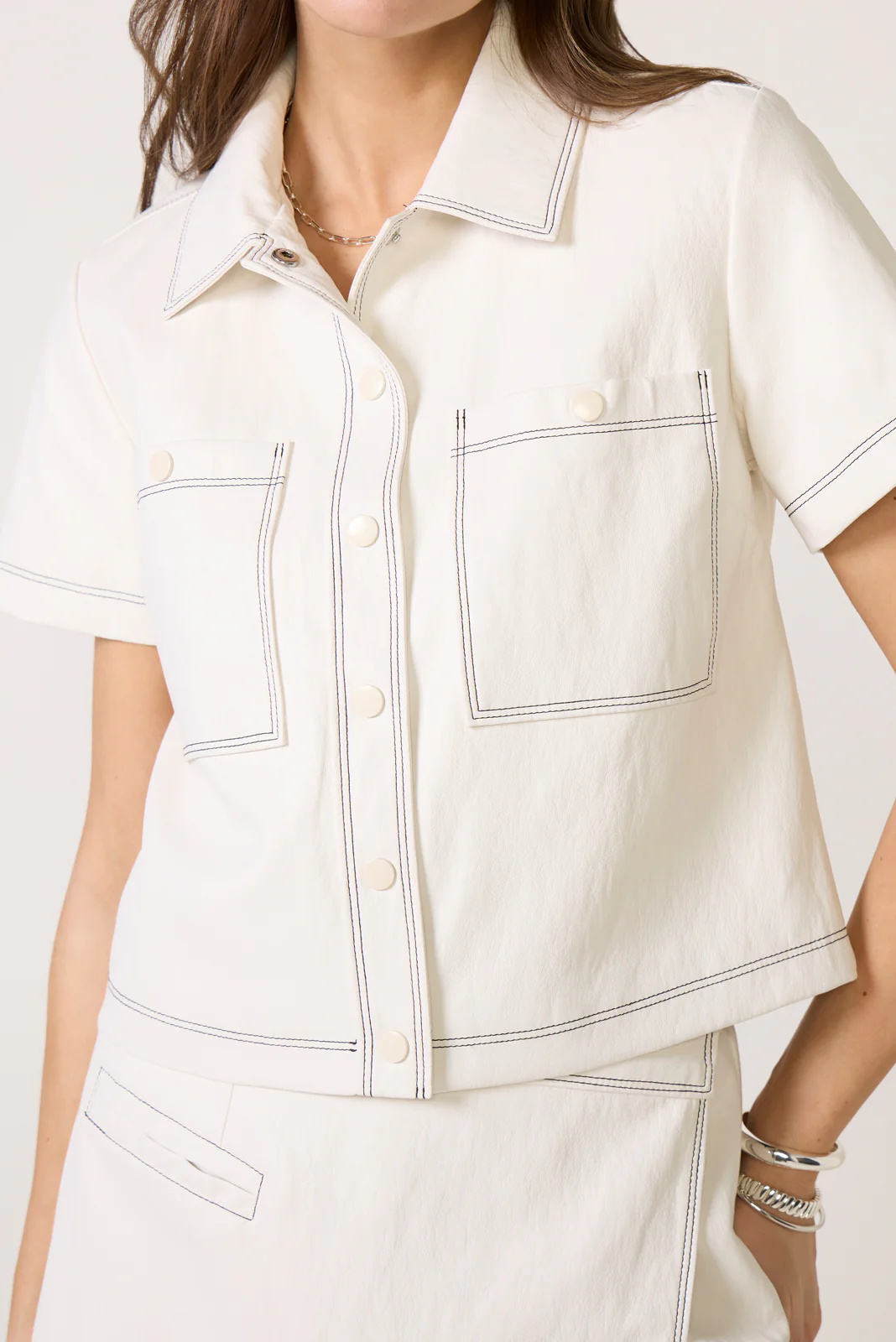 Allison Faux Leather Shacket - Image 3