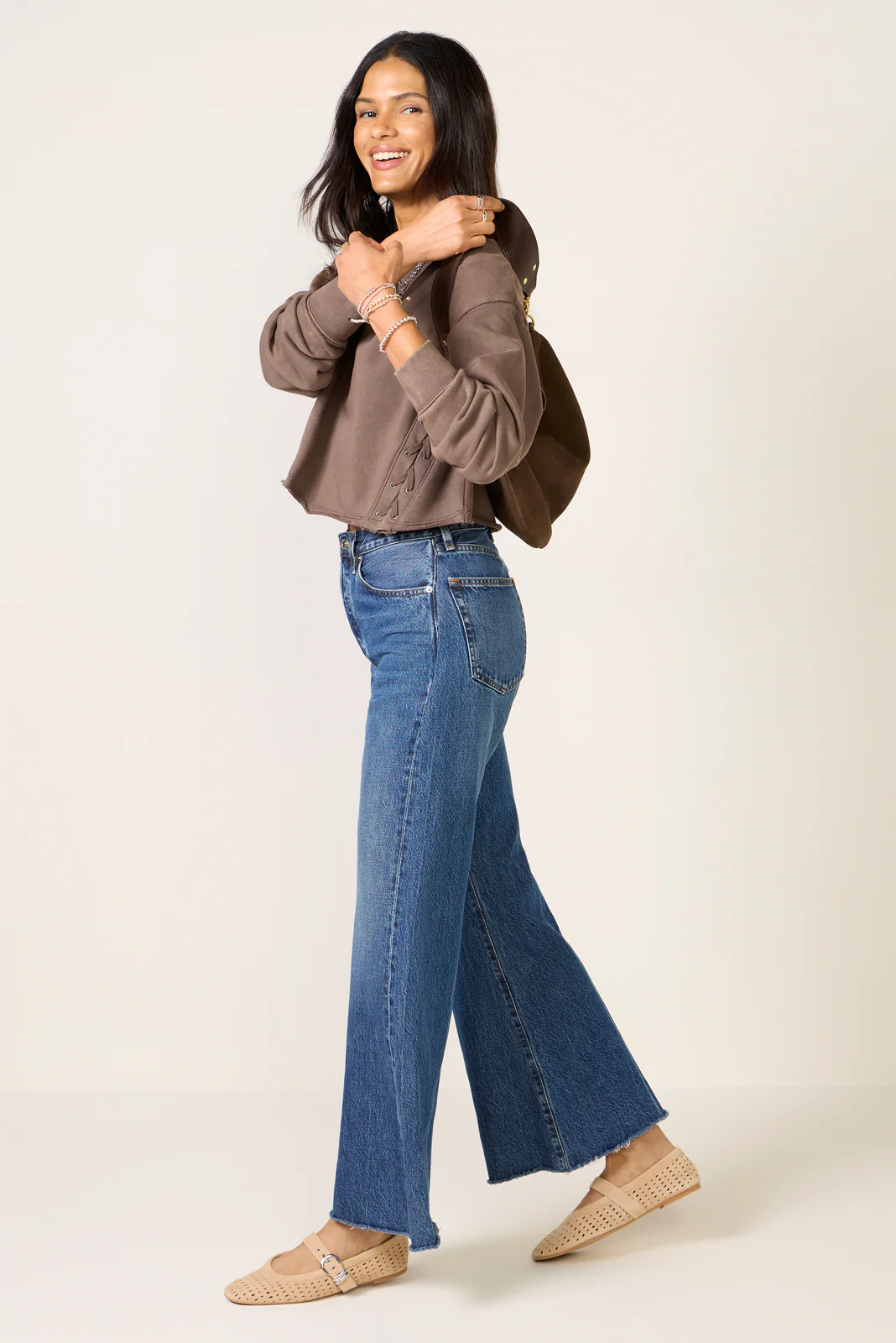 Amelia Side Lace Up Sweatshirt - Image 2
