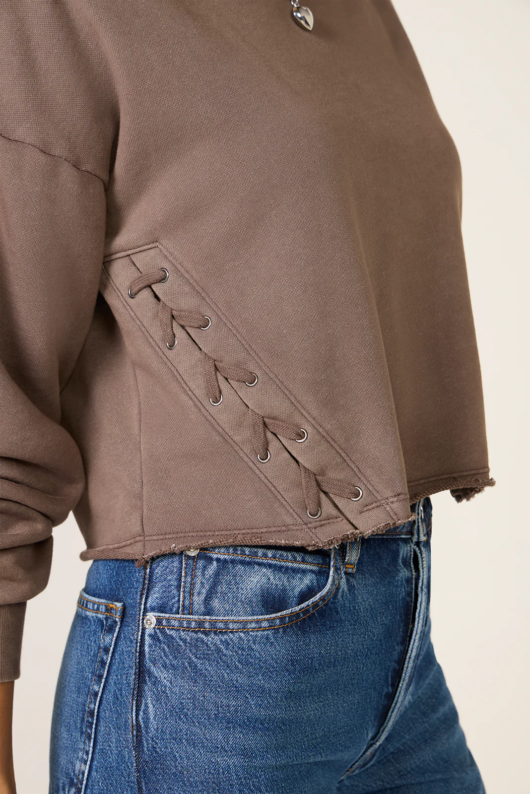 Amelia Side Lace Up Sweatshirt - Image 3