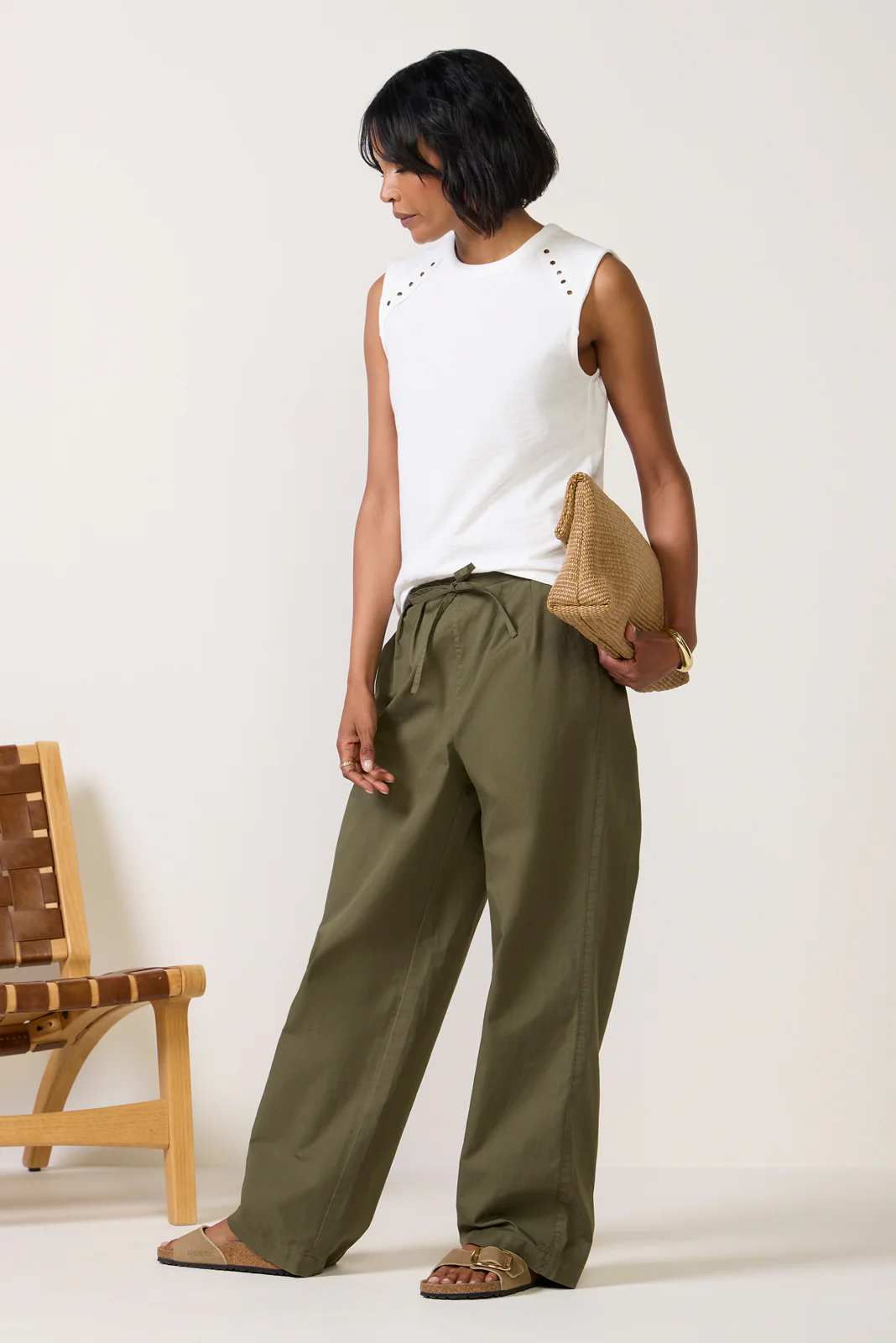 Anna Summer Twill Wide Leg Pant - Image 6