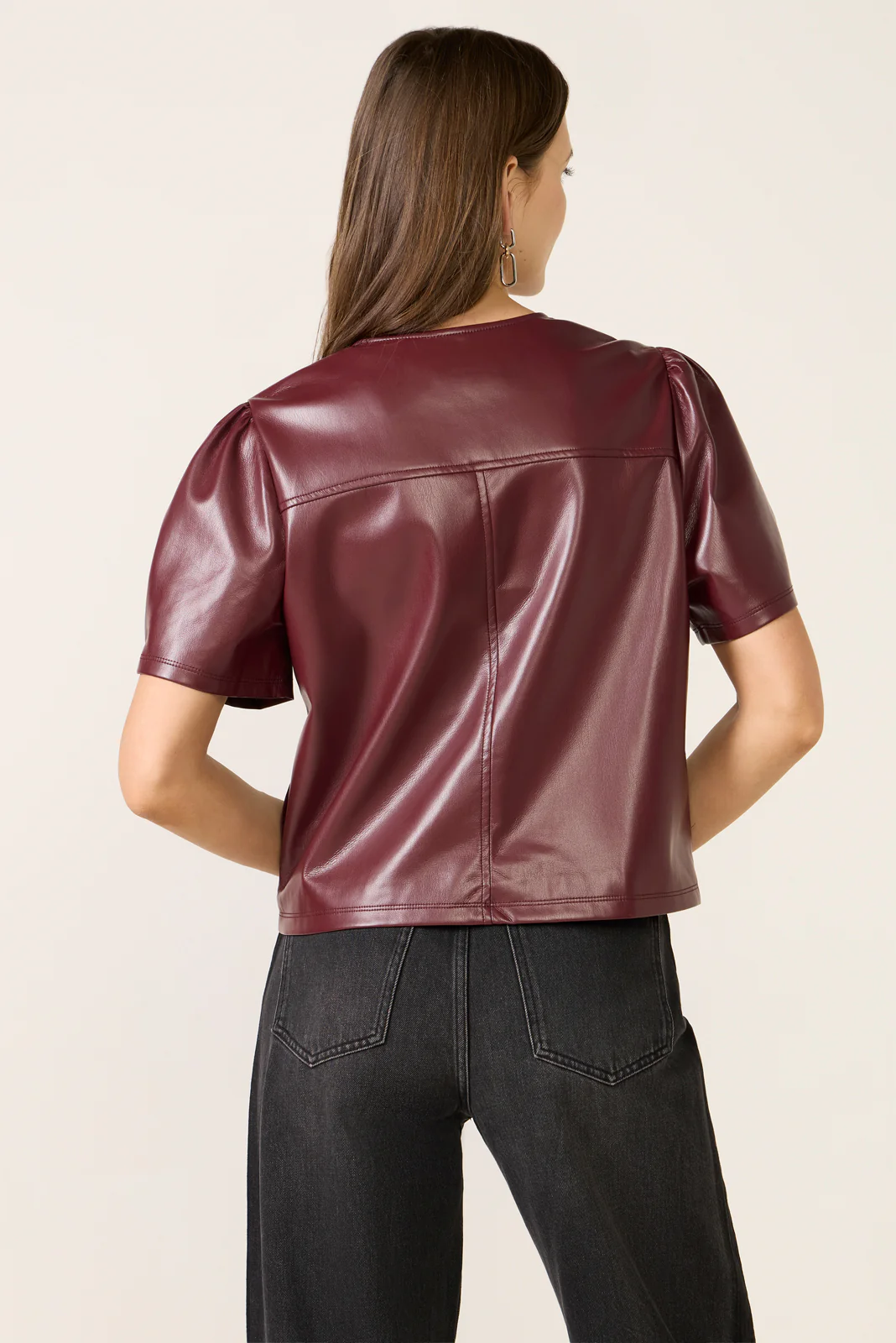 Antonin Vegan Leather Short Sleeve Top - Image 4