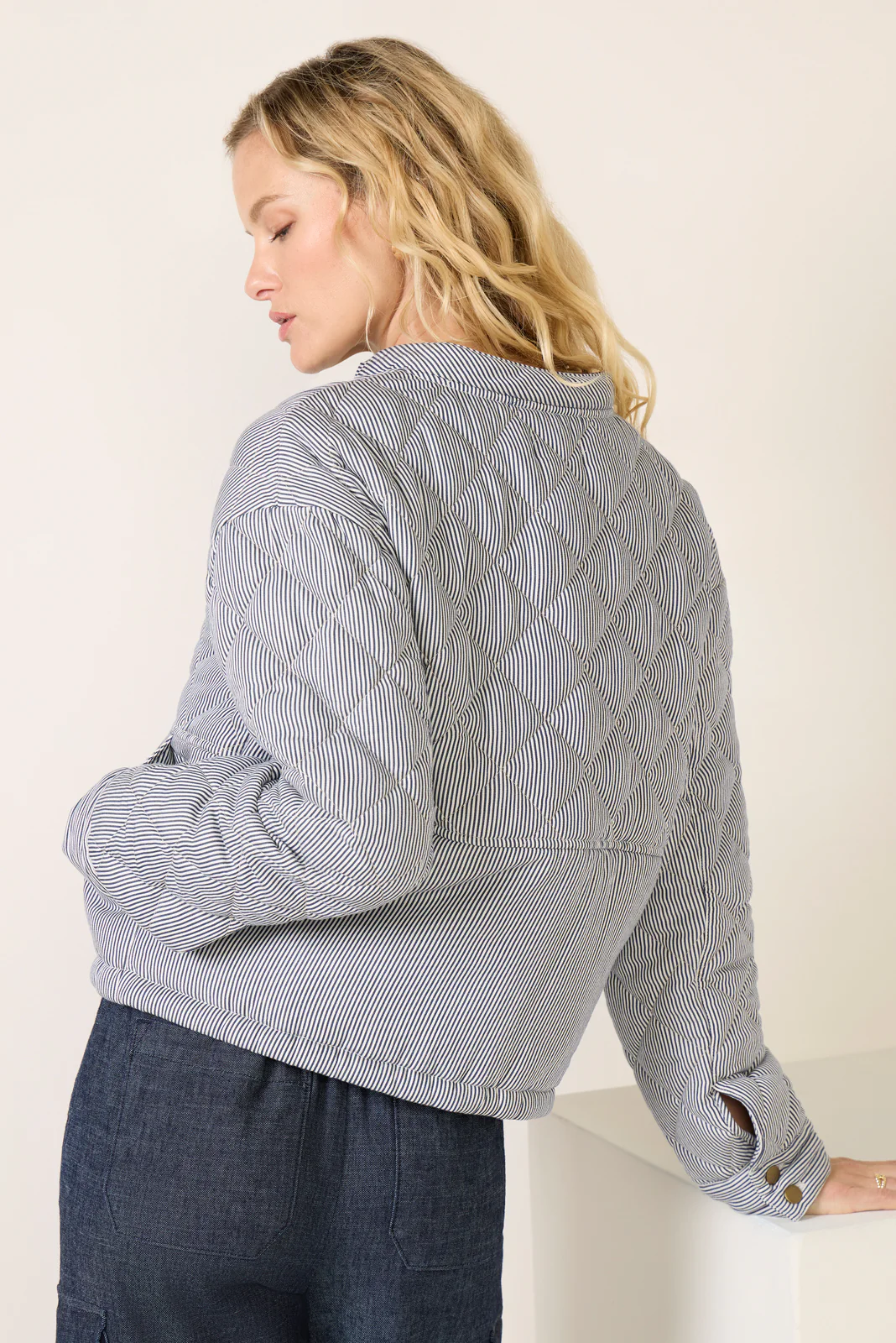 Anya Railroad Stripe Quilted Jacket - Image 4