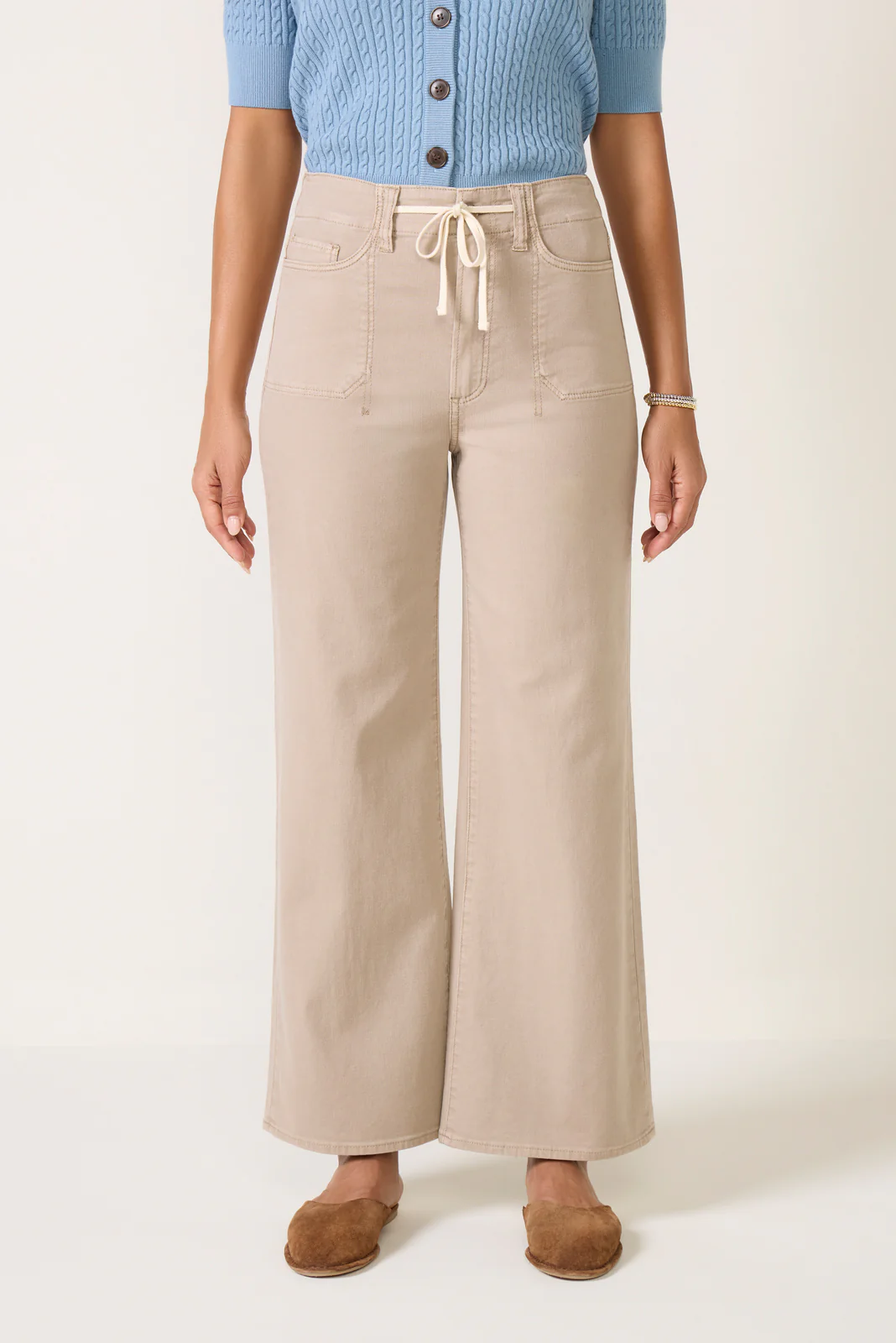 Ari w/ Waistband Tie Wide Leg Pant - Image 5