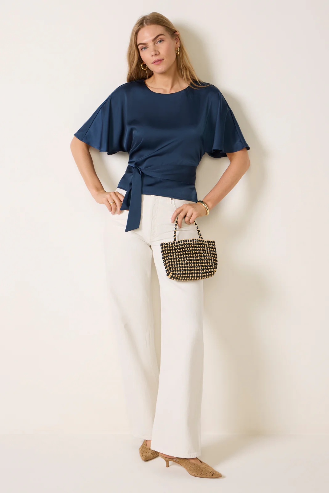Arlette Tie Back Satin Top - Image 2