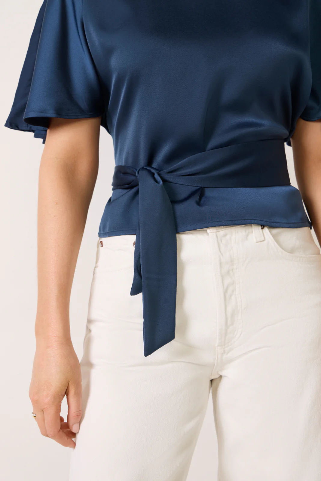 Arlette Tie Back Satin Top - Image 3