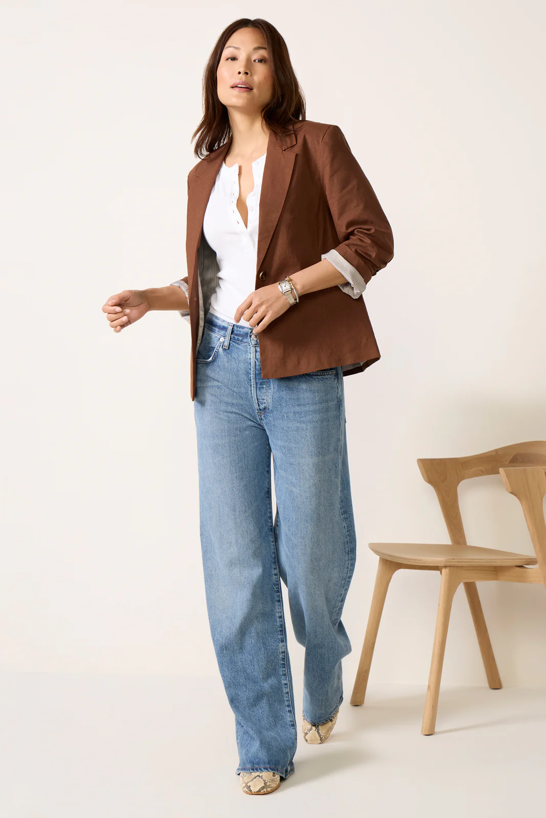 Asher Roll Sleeve Blazer - Image 2
