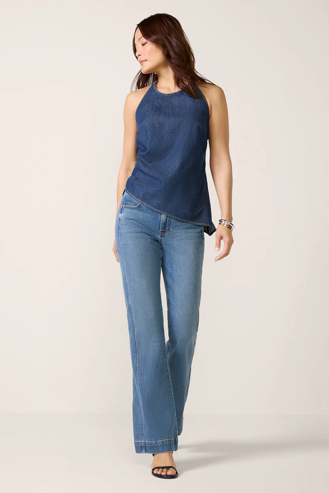 Asymmetrical Hem Halter Top - Image 2
