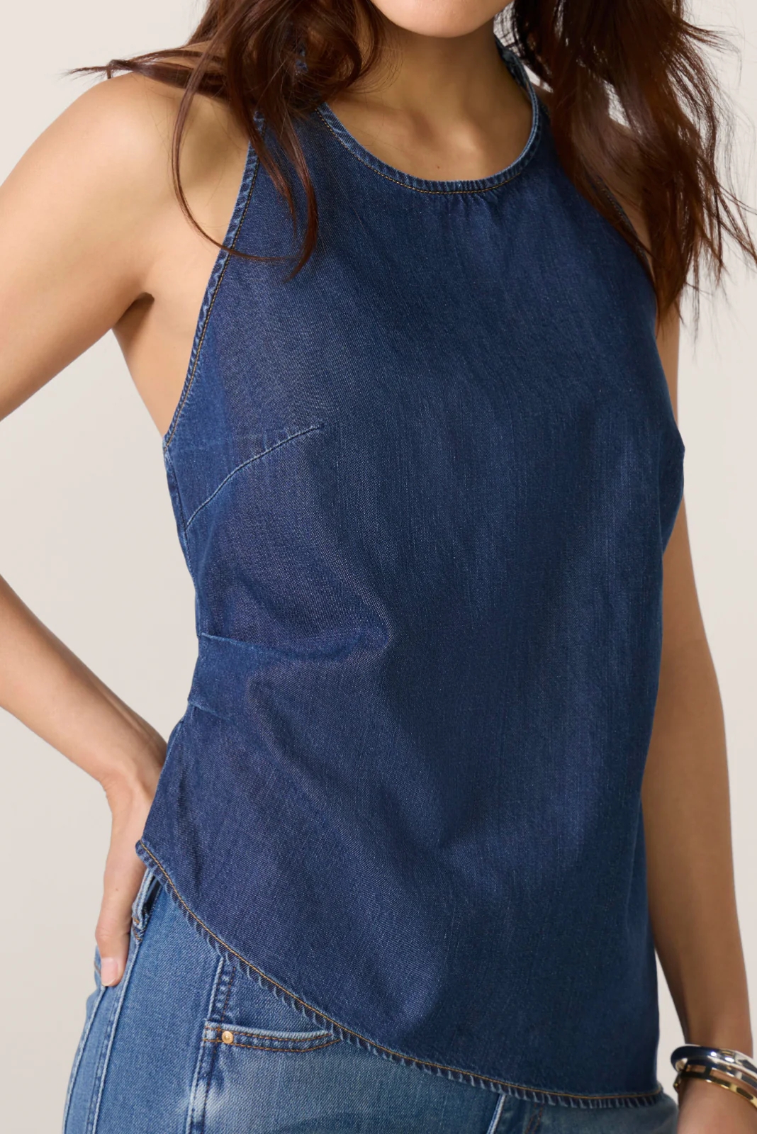 Asymmetrical Hem Halter Top - Image 3