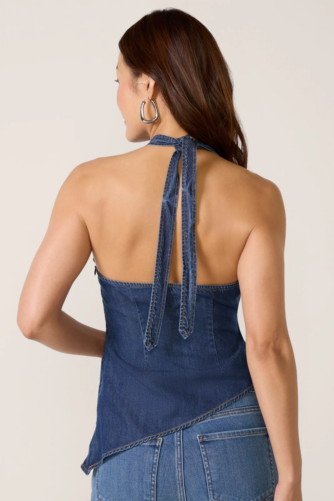 Asymmetrical Hem Halter Top - Image 4