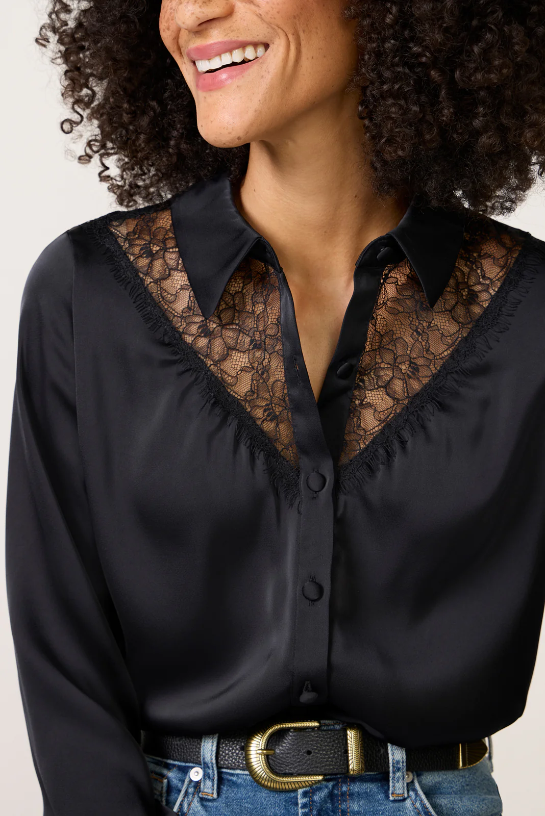 Bella Lace Trim Shirt - Image 3