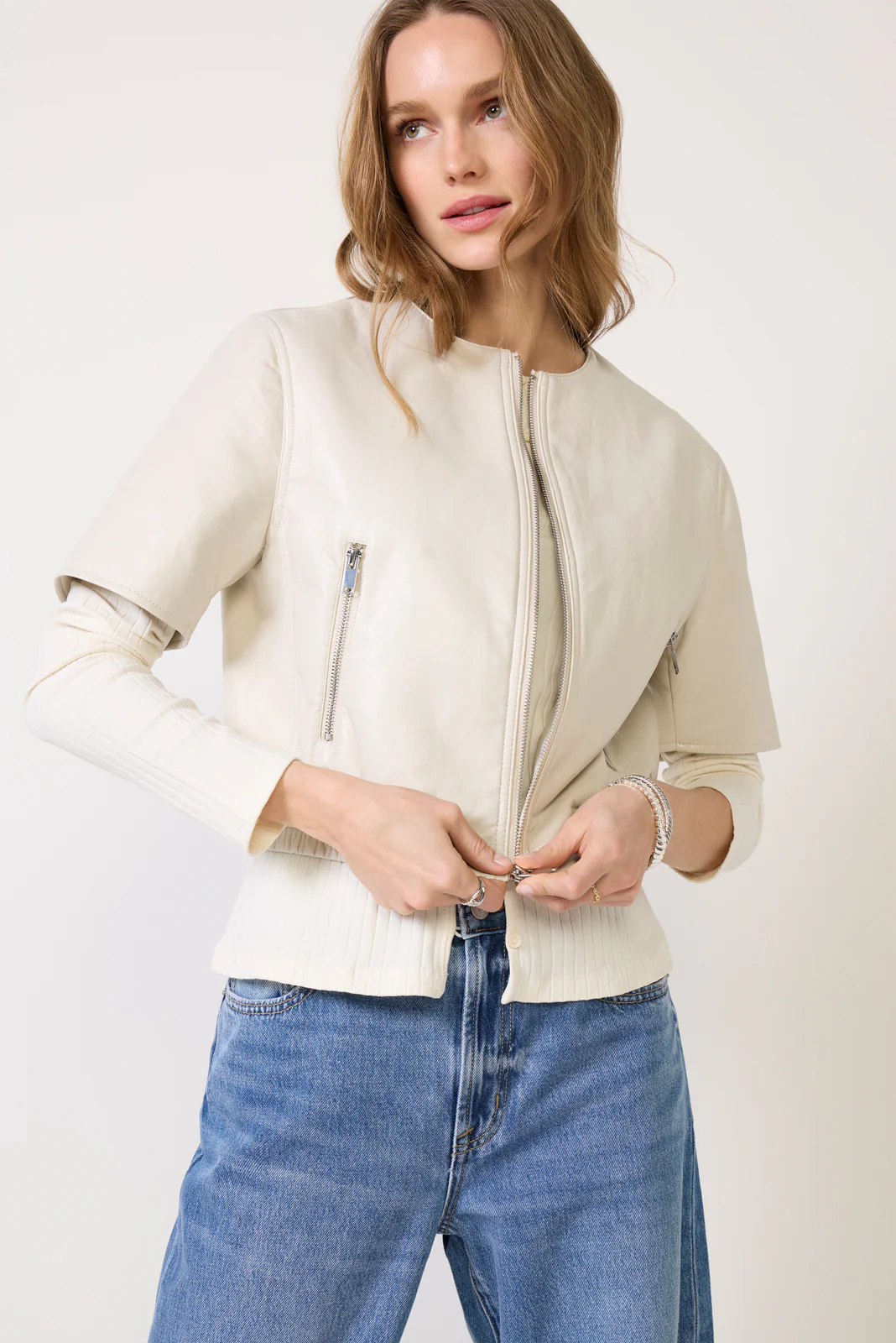 Billie Leather Bomber