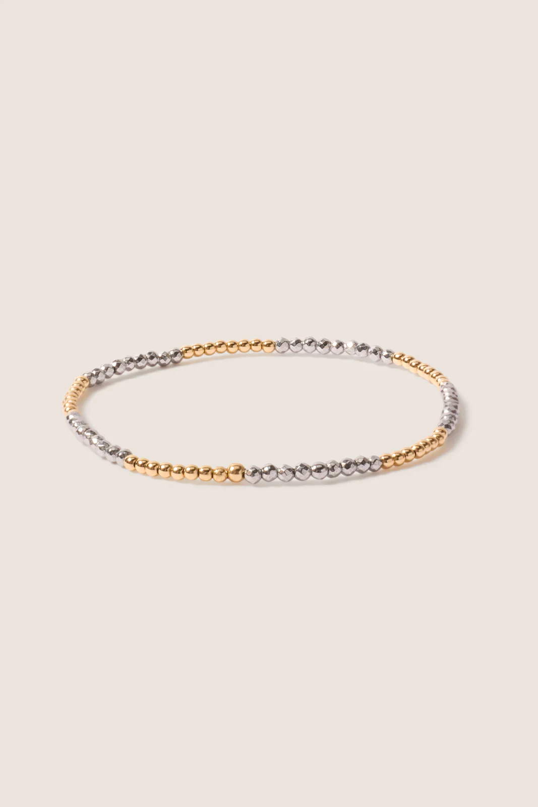 Blissful Pattern 2mm Bead Bracelet - Silver Facete - Image 2