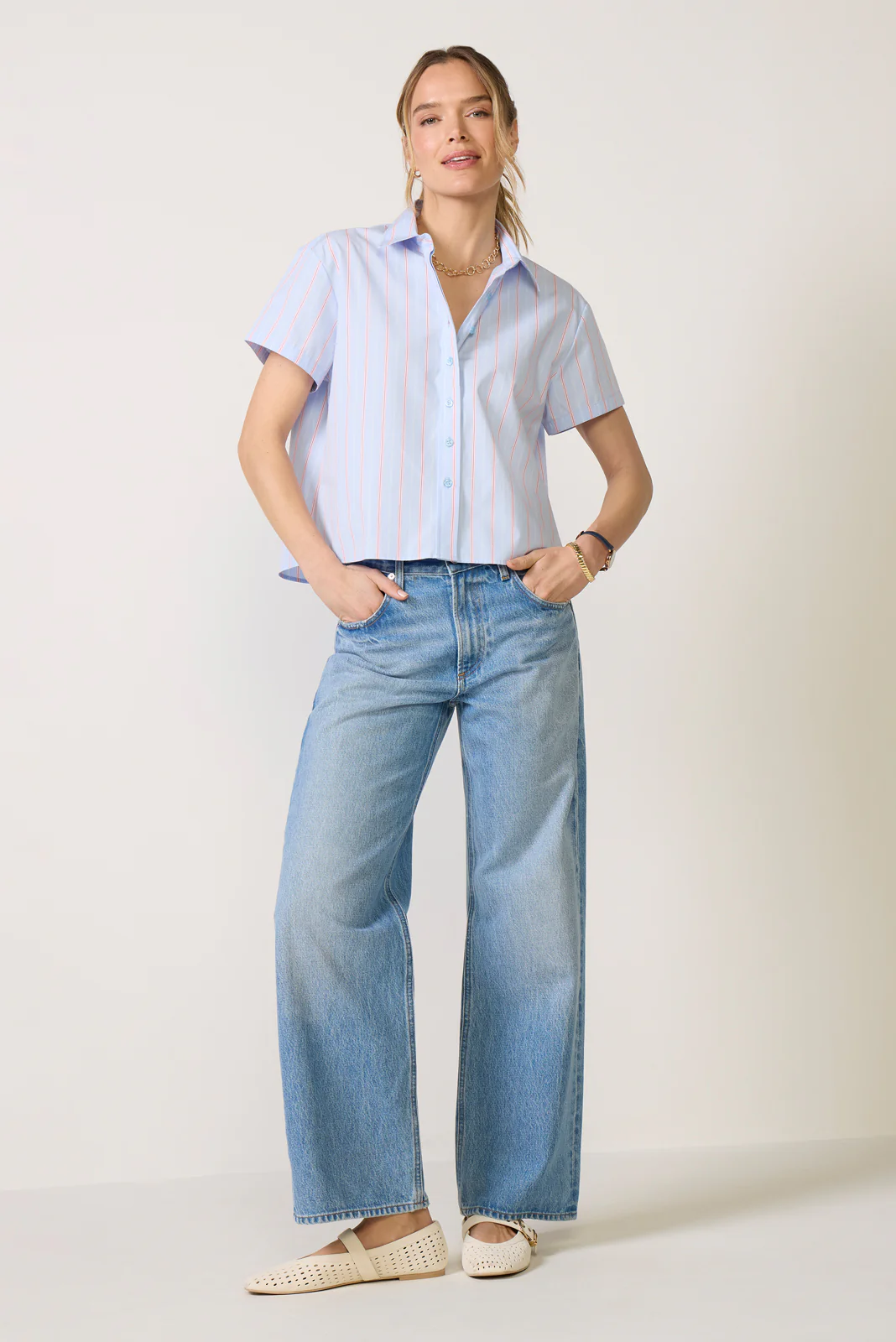 Boxy Crop Short Sleeve Shirt - Image 2