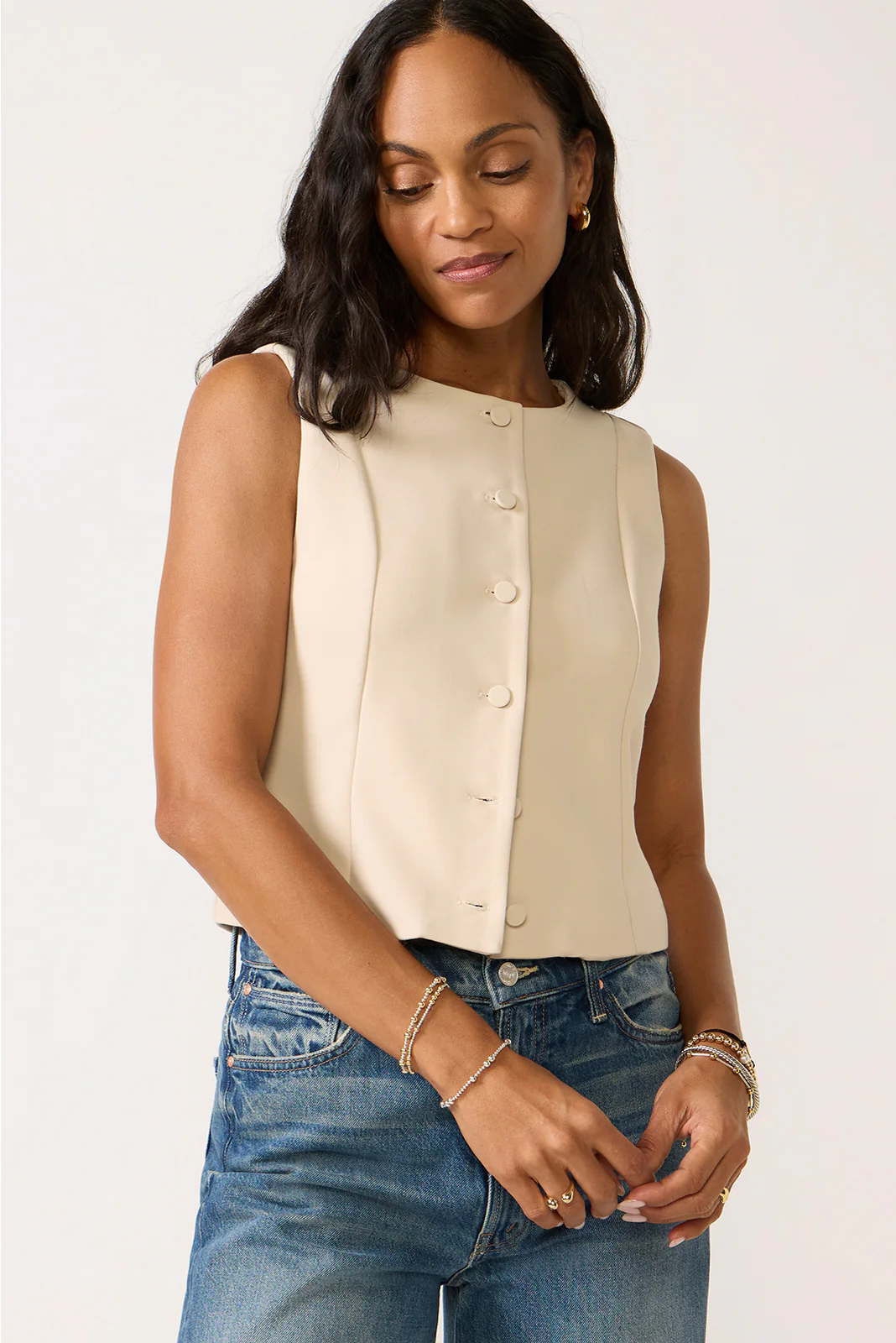Briar Button Front Vest - Image 5