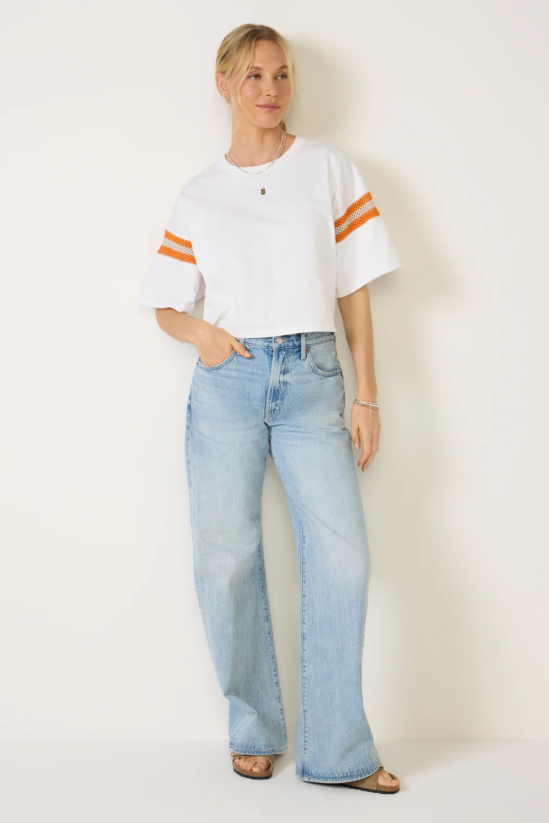 Bridget Crochet Varsity Tee - Image 2