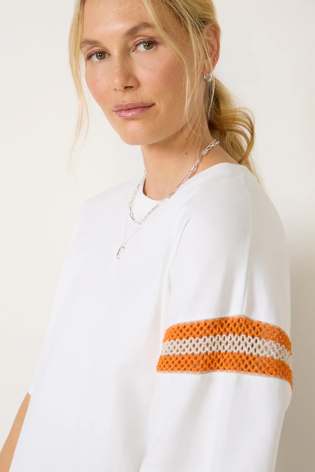 Bridget Crochet Varsity Tee - Image 3
