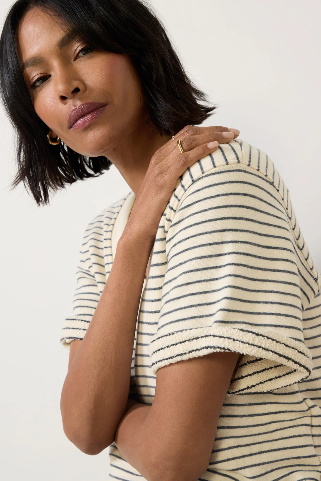 Briggs Stripe V Neck Sweatshirt - Image 3