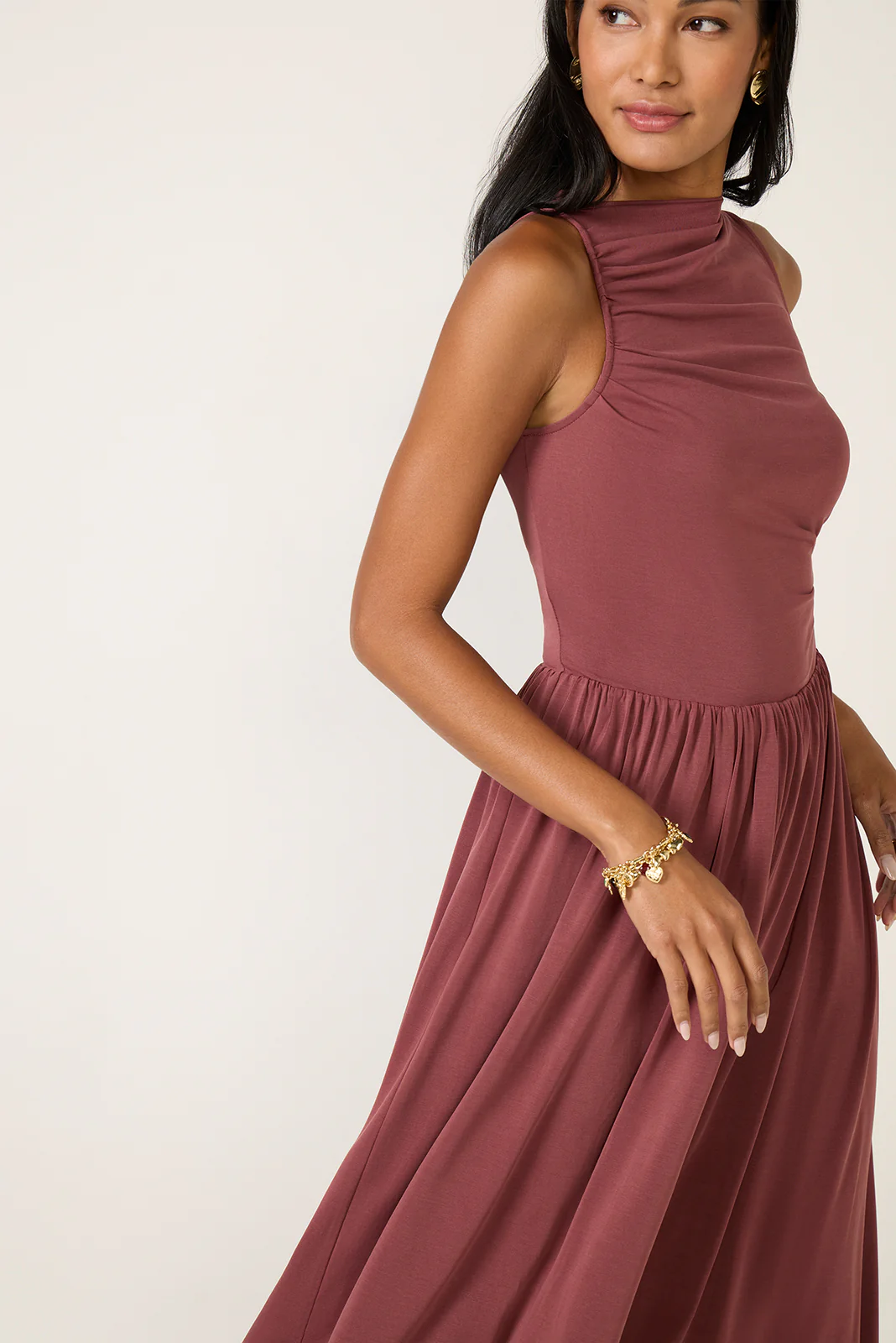 Brina Draped Jersey Dress - Image 2