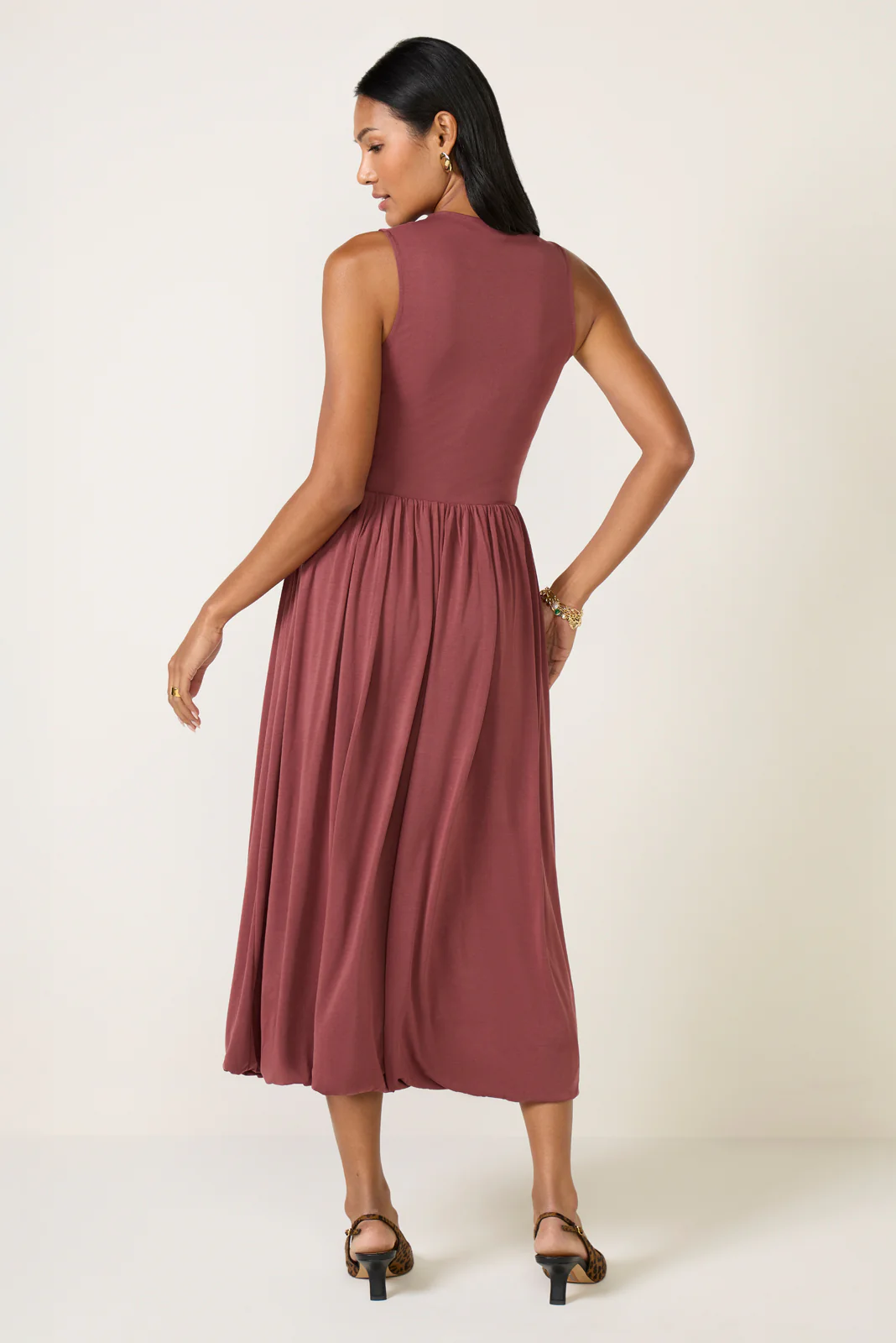 Brina Draped Jersey Dress - Image 4