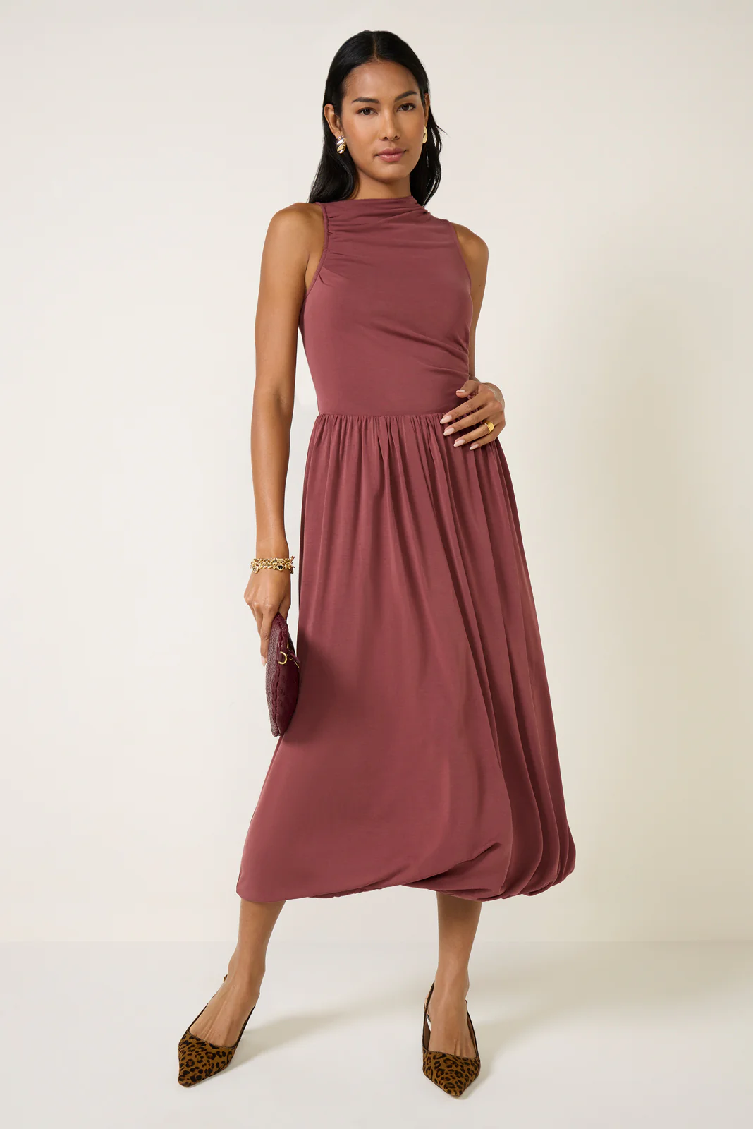 Brina Draped Jersey Dress - Image 5