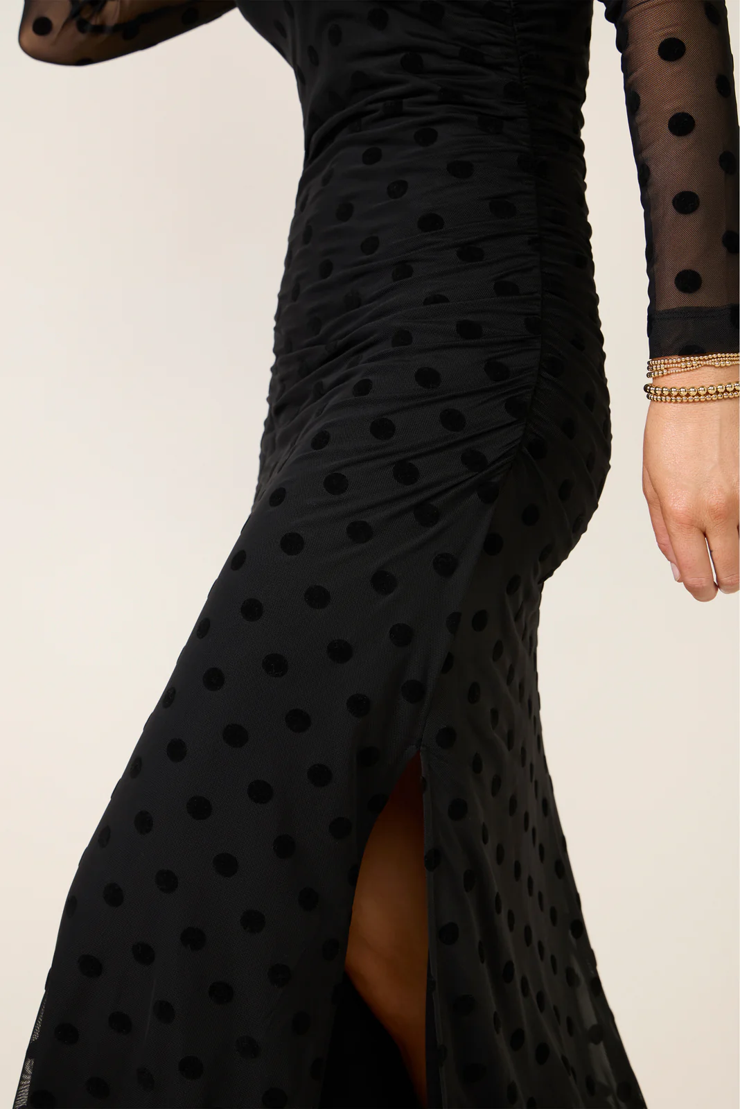 Brinley Mesh Polka Dot Midi Dress - Image 3