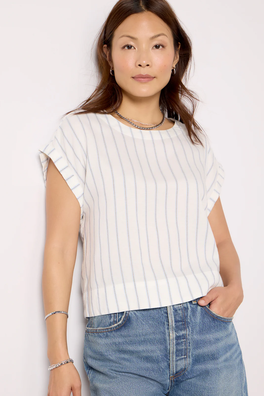 Button Back Stripe Top - Image 3