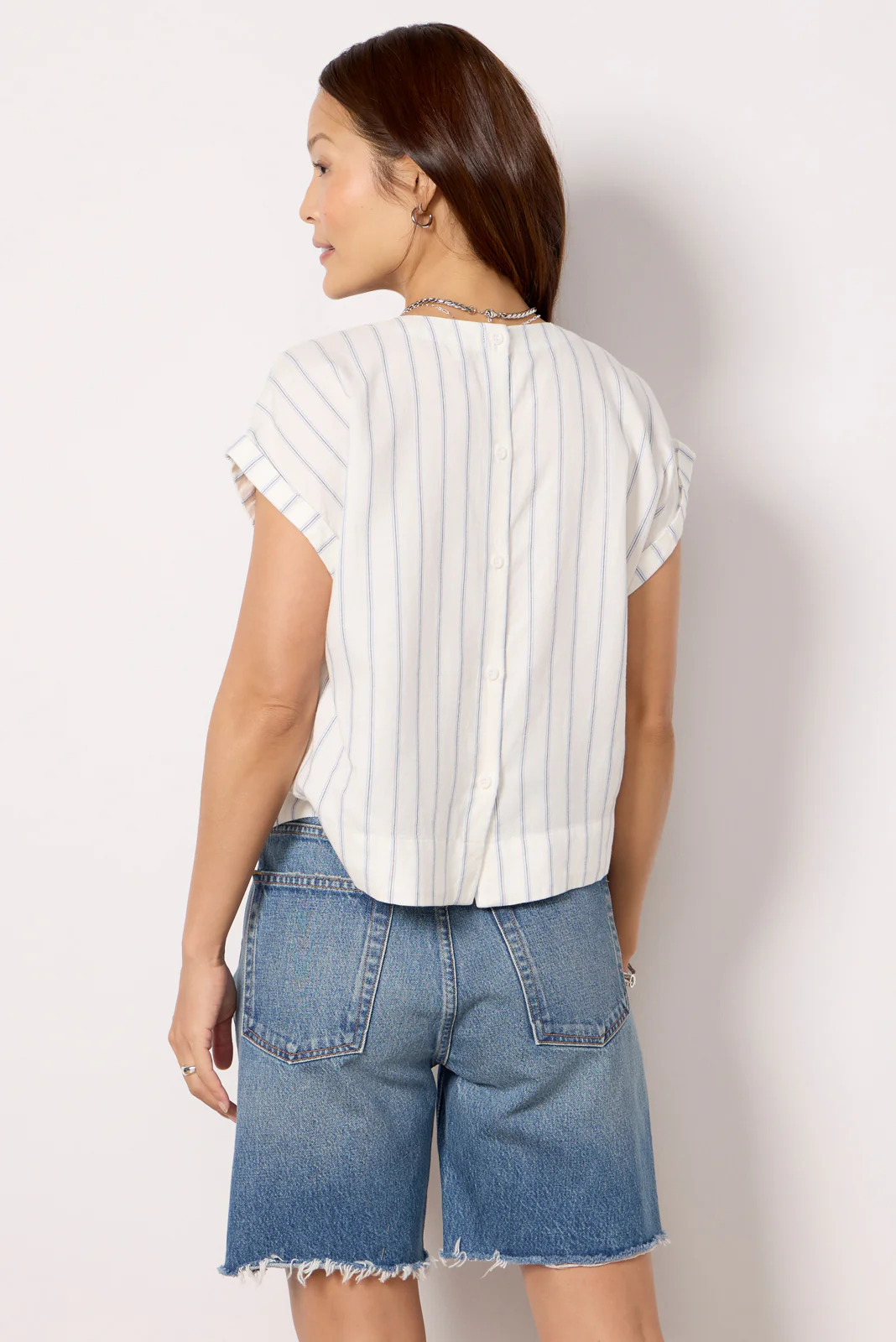 Button Back Stripe Top - Image 4