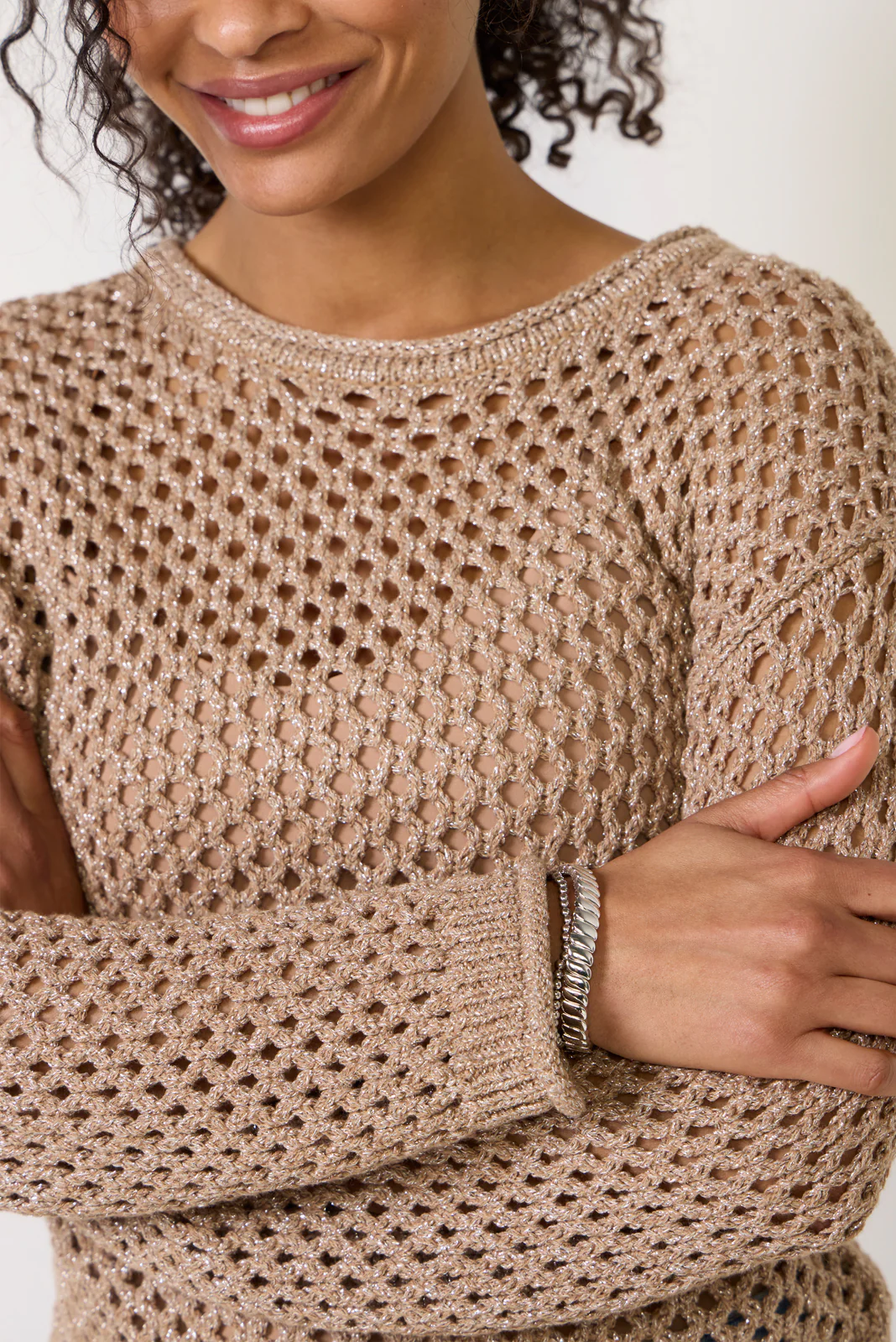 Cala Shimmer Crochet Sweater - Image 3