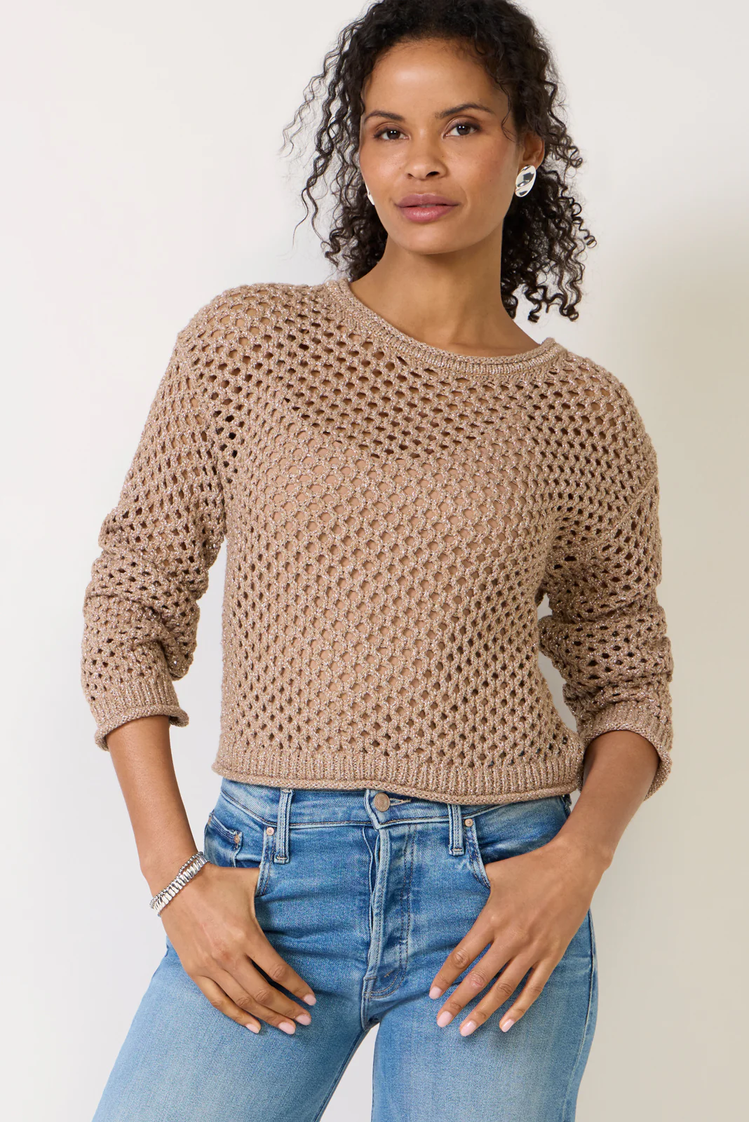 Cala Shimmer Crochet Sweater - Image 5