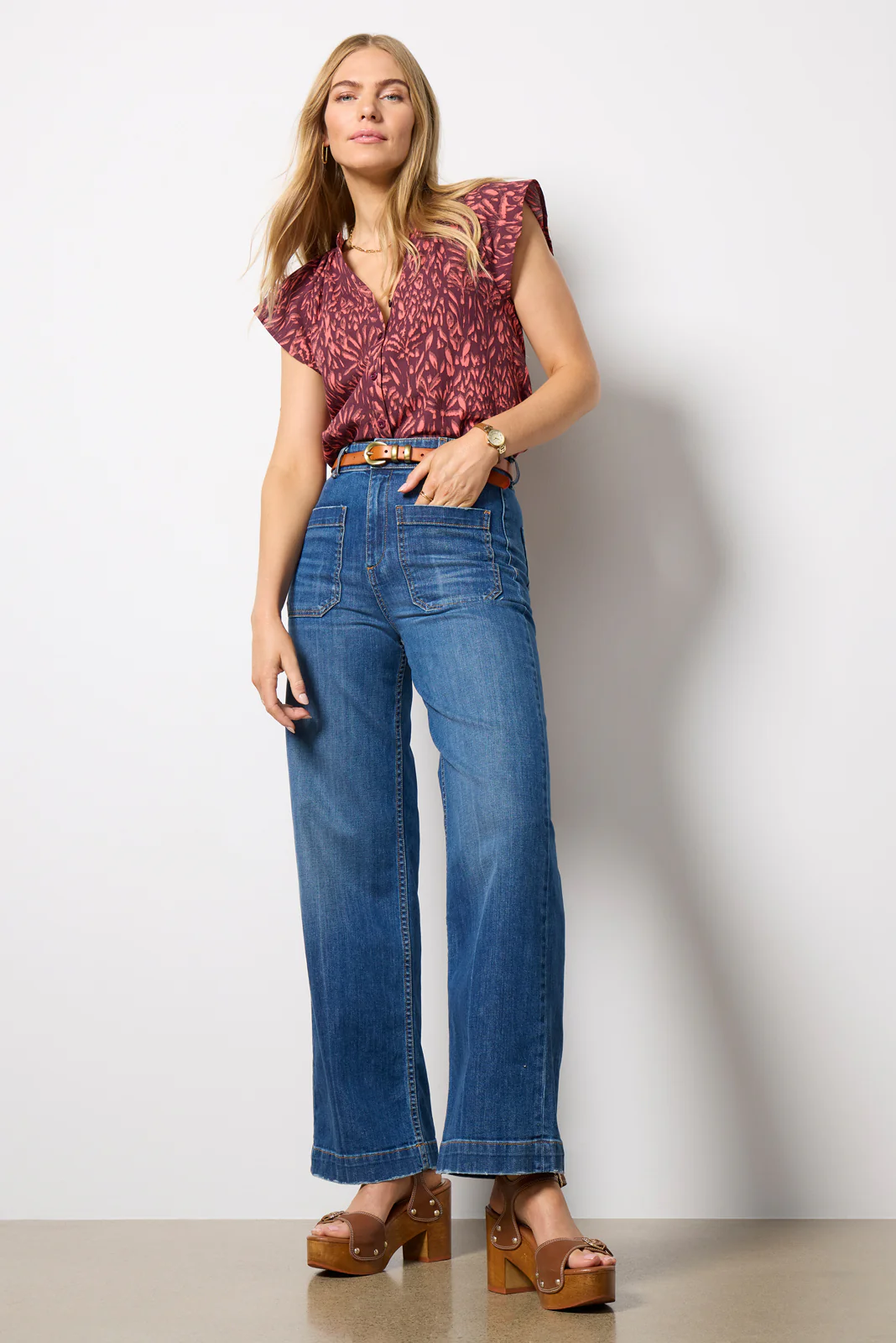 Calista Flutter Sleeve Top - Image 2