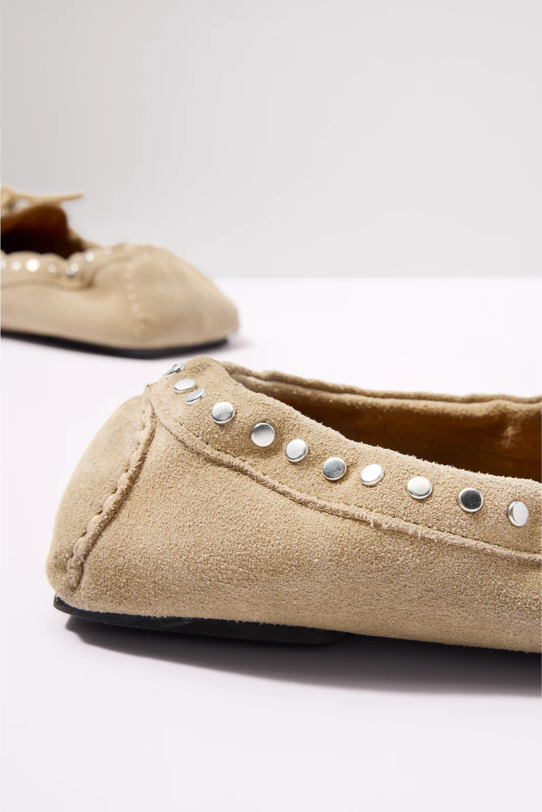 Calla Suede Studs Loafers - Image 3