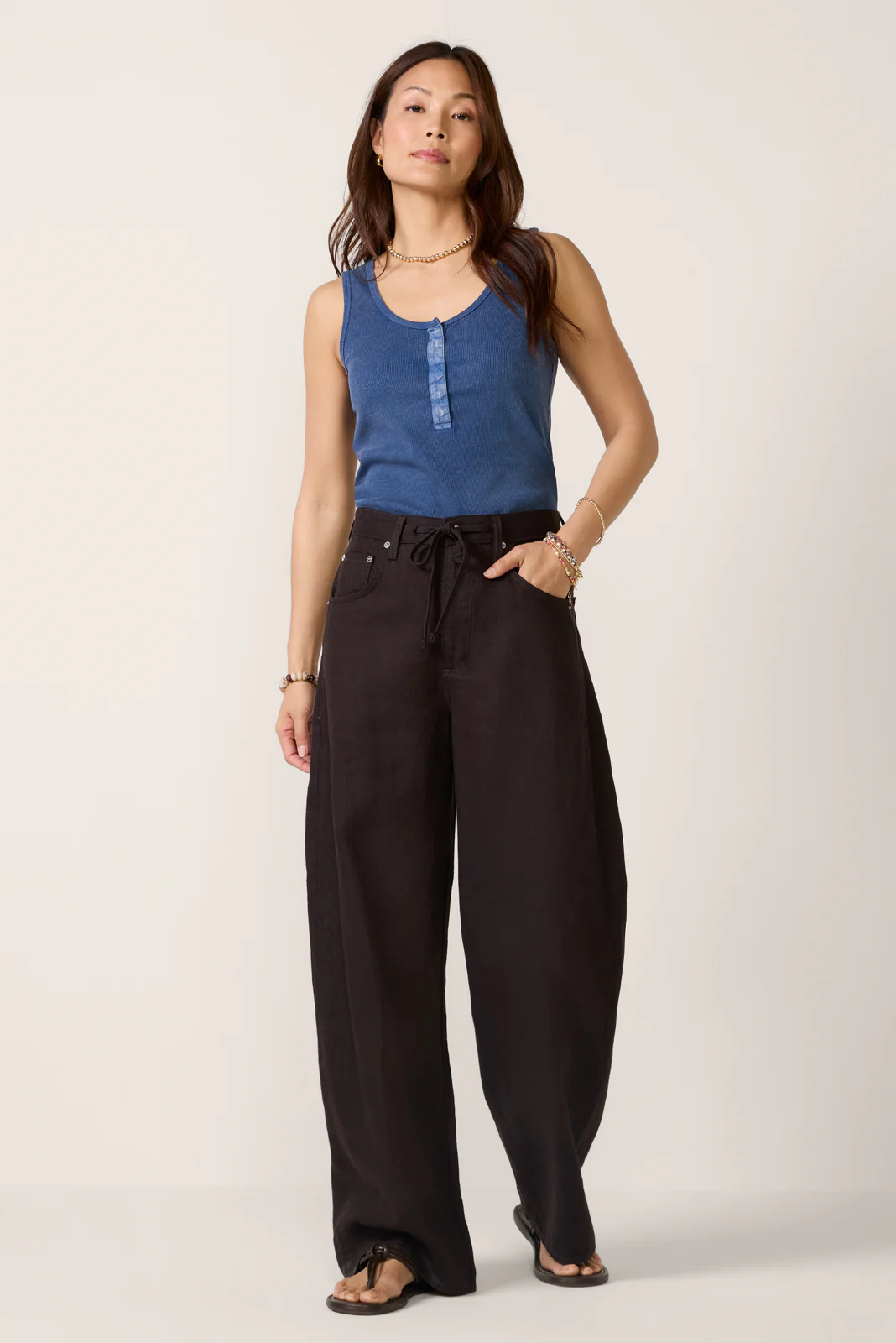 Callan Washed Henley Tank - Image 2