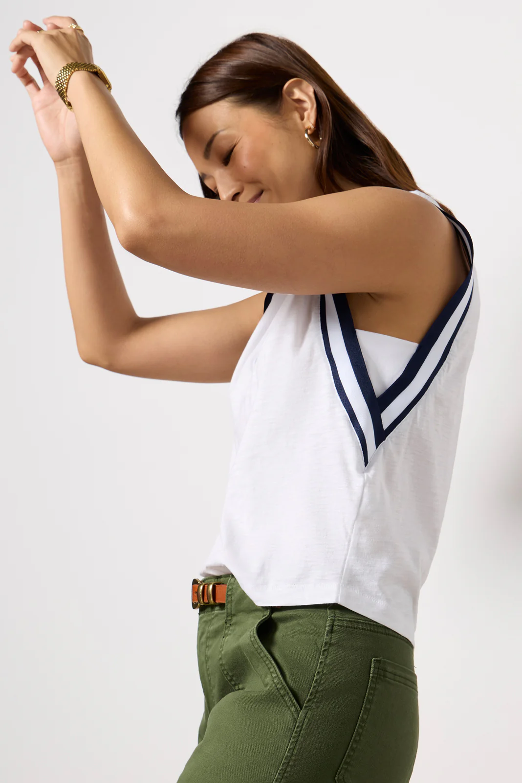 Callie Varsity V Neck Tank - Image 2