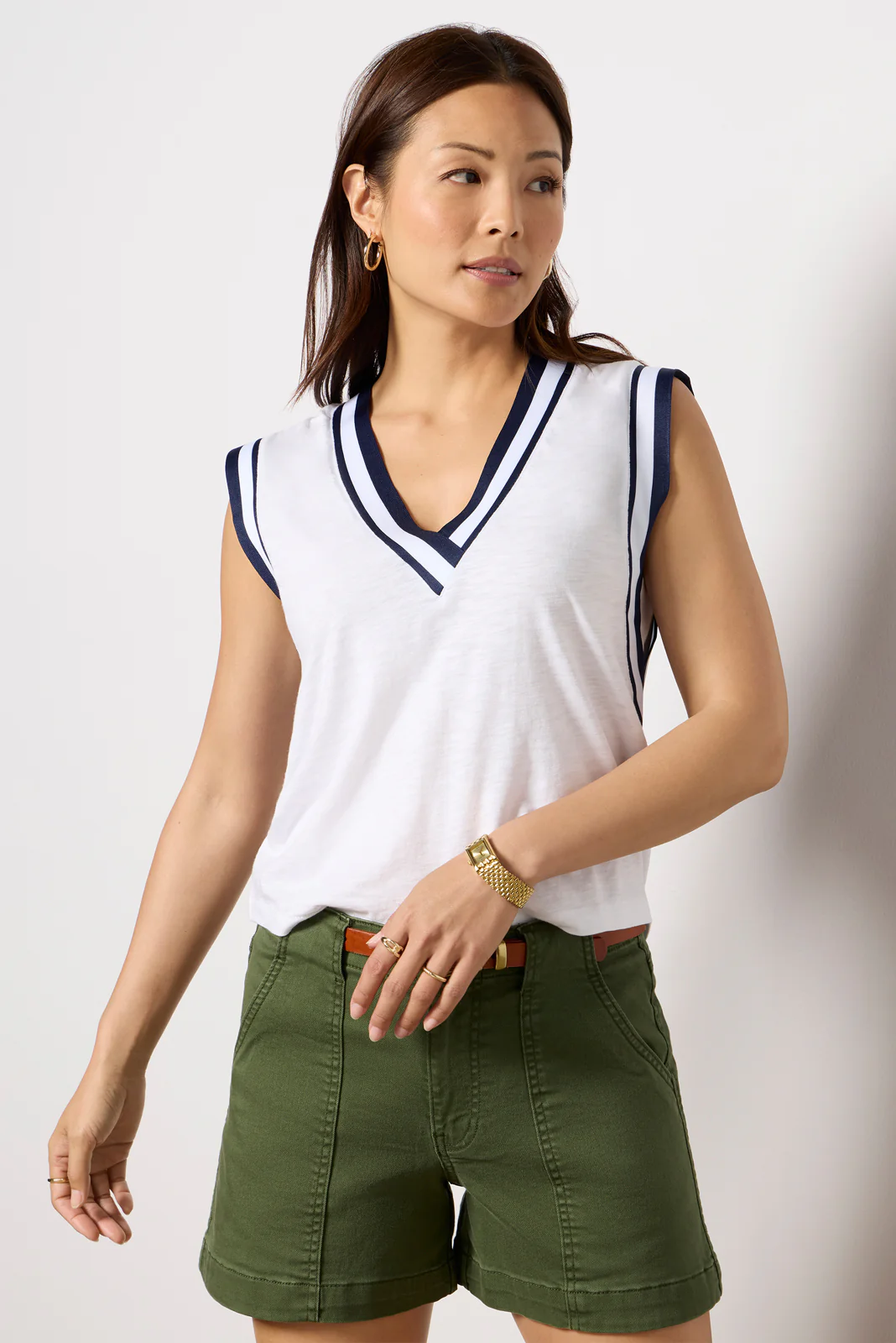 Callie Varsity V Neck Tank - Image 3