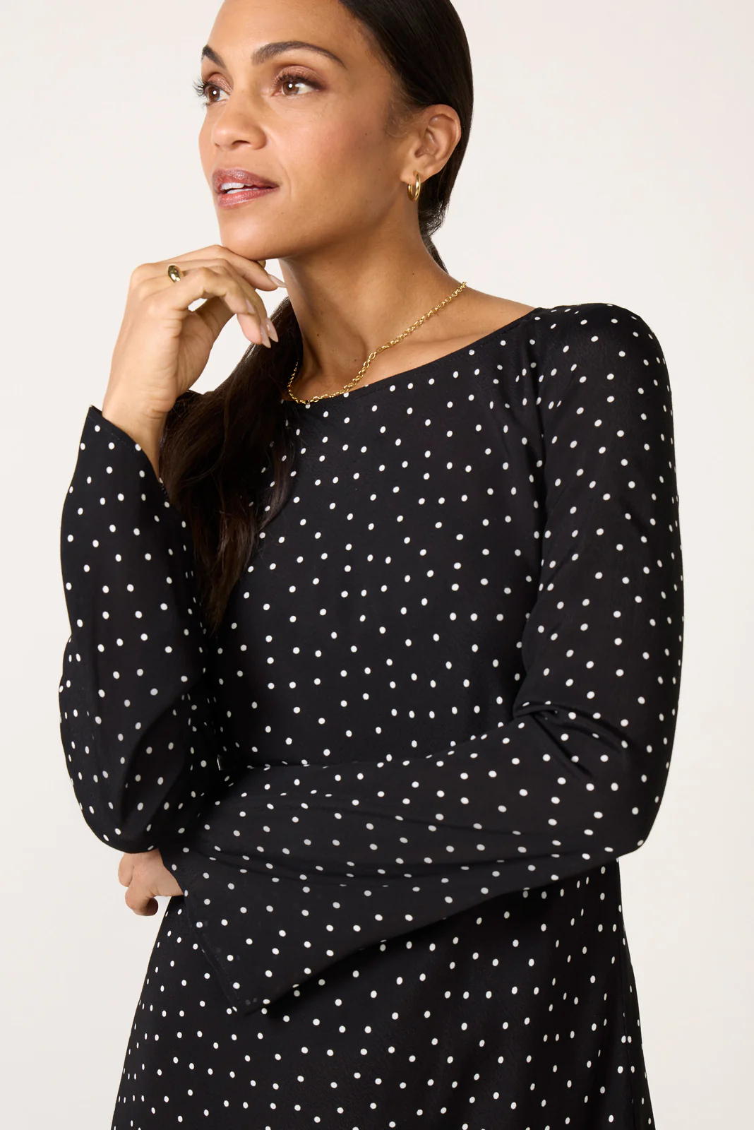 Campbell Dot Crepe Mini Dress - Image 3