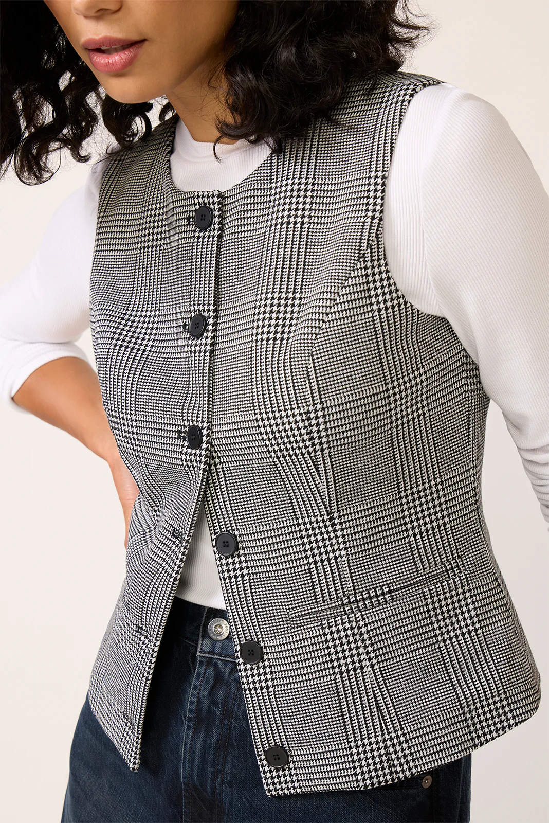 Caroline Plaid Ponte Vest - Image 3