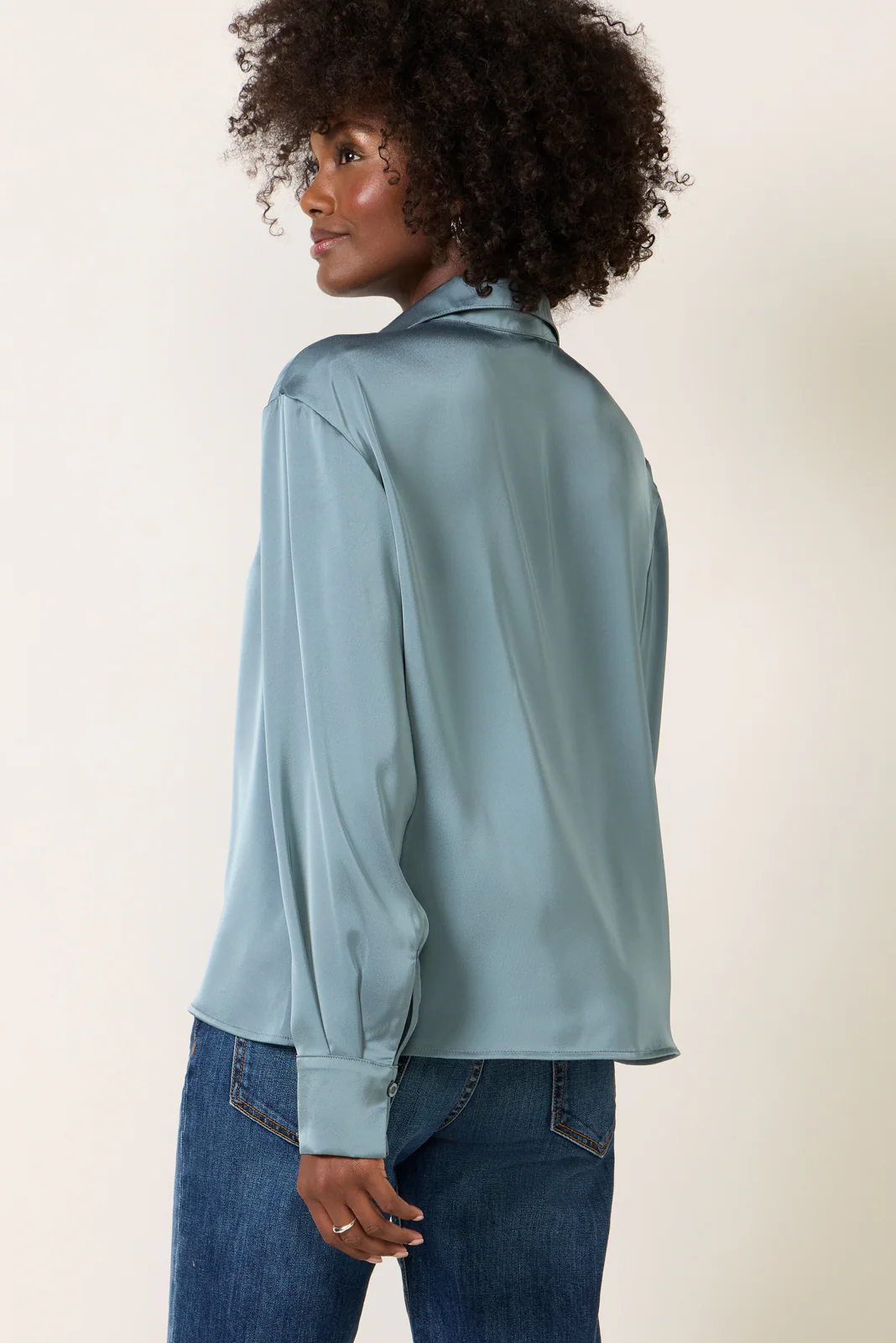 Carrie Double Zip Satin Shirt - Image 4