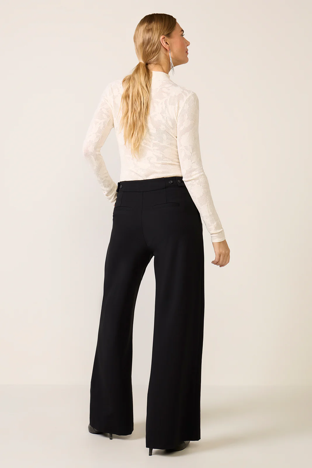 Cheryl Pleated Knit Wide Leg Trouser - Image 4