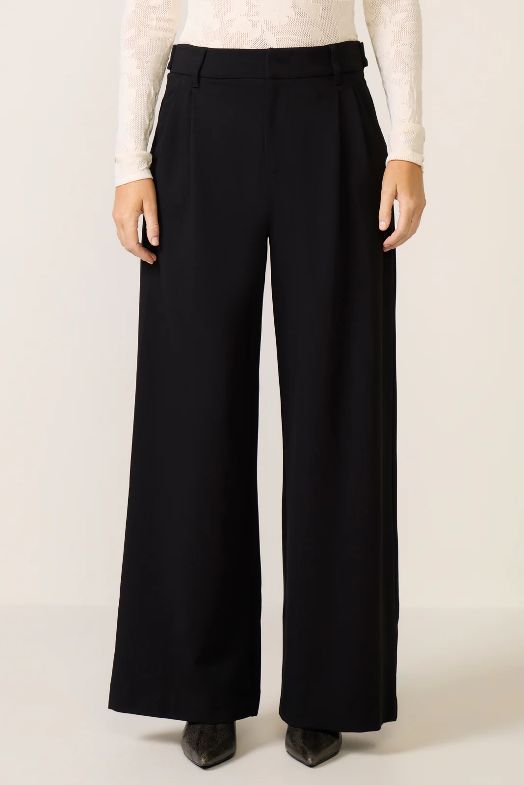 Cheryl Pleated Knit Wide Leg Trouser - Image 5