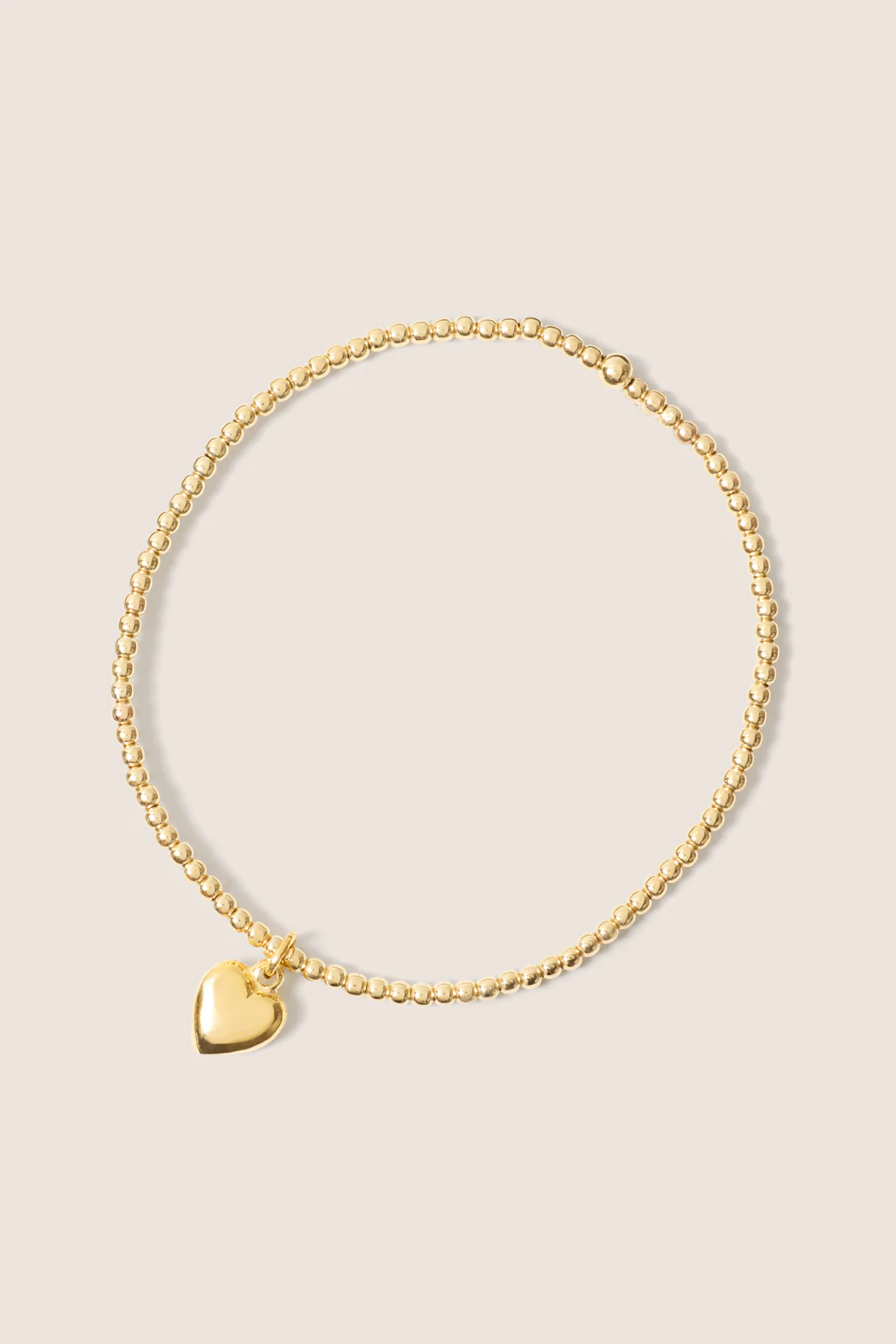 Classic Gold 2mm Bracelet w. Heart