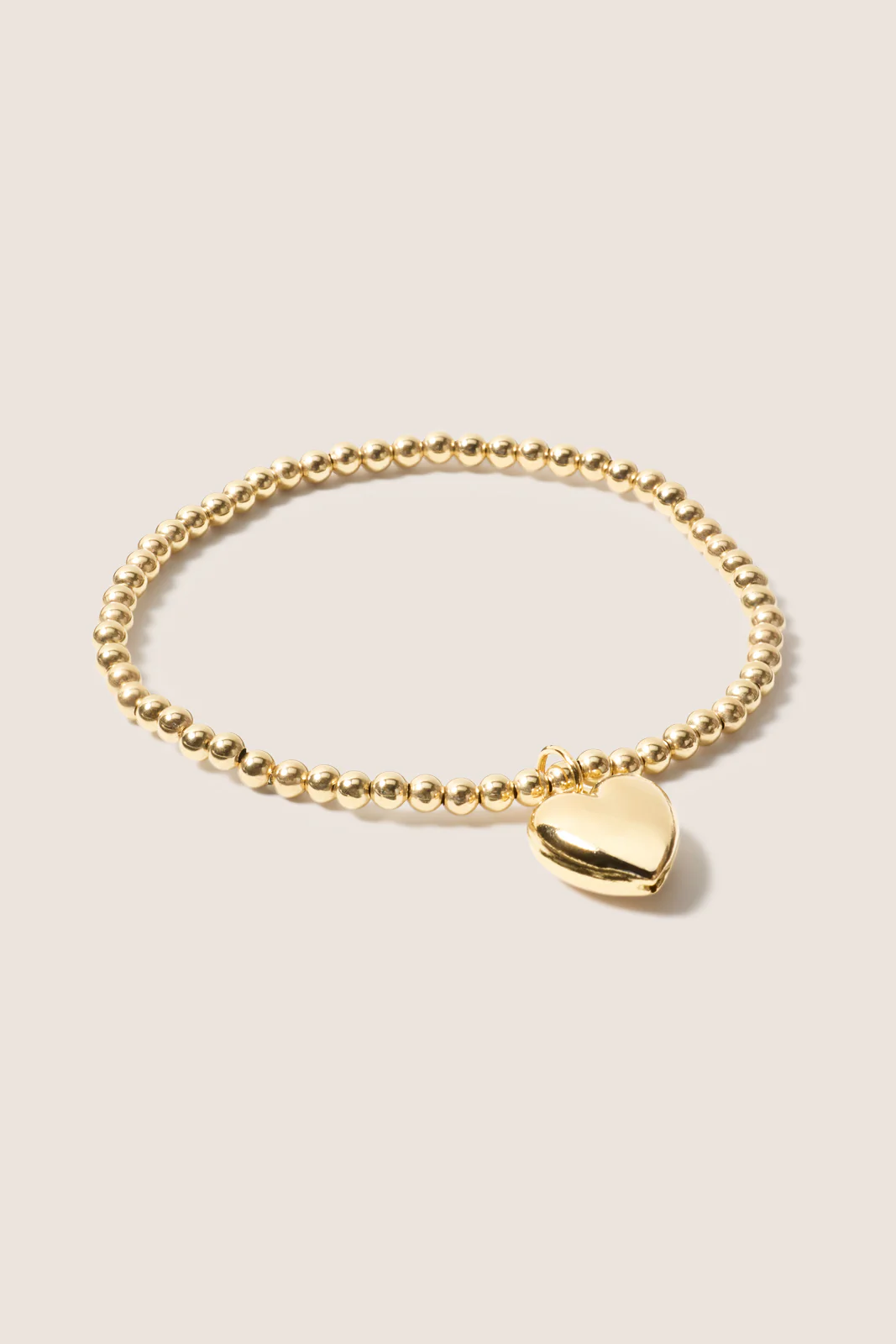 Classic Gold 3mm Bracelet w. Heart - Image 2