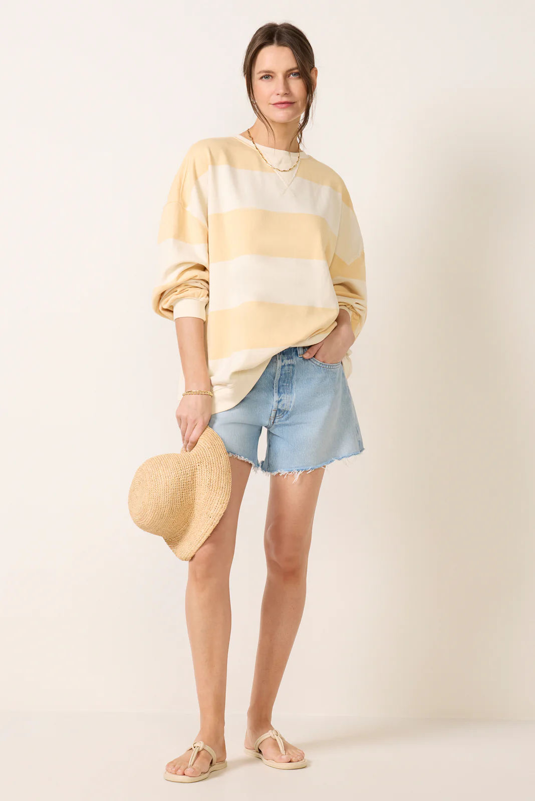 Classic Stripe Crew Wide Sweatshirt - Image 2