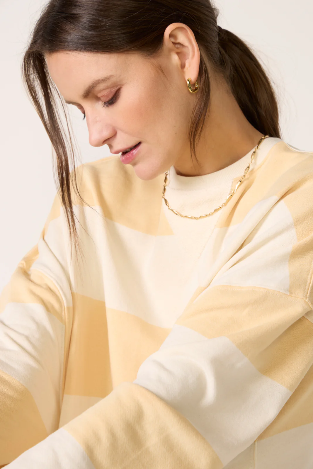 Classic Stripe Crew Wide Sweatshirt - Image 3