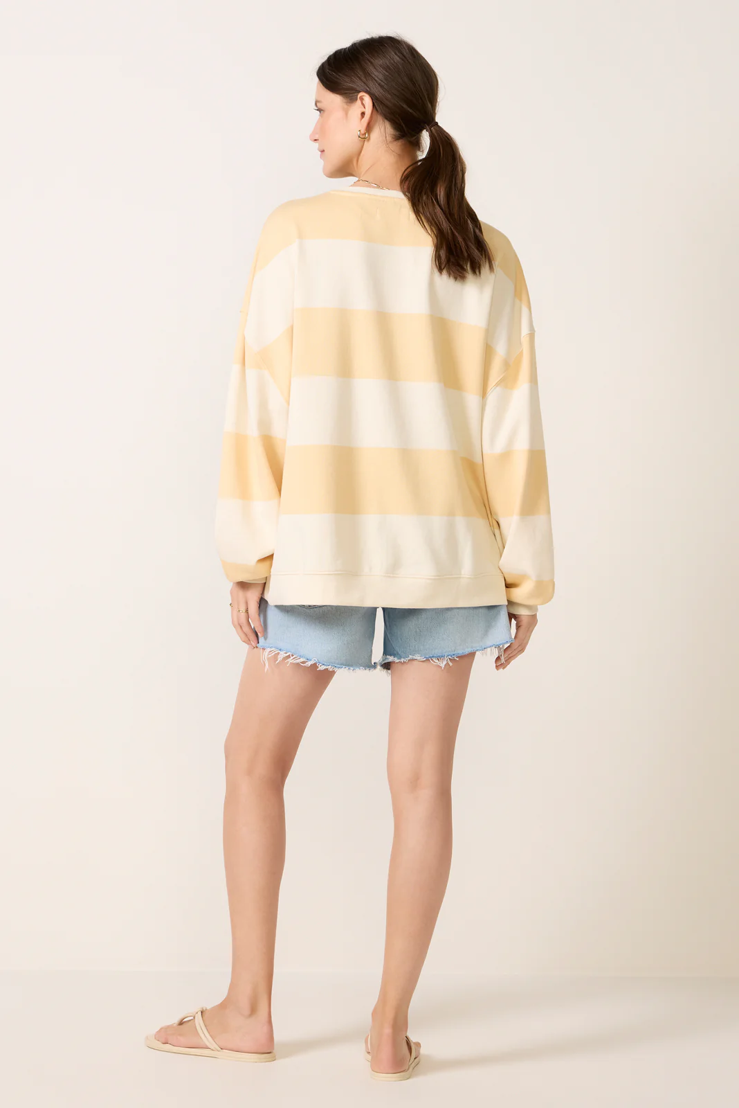 Classic Stripe Crew Wide Sweatshirt - Image 4