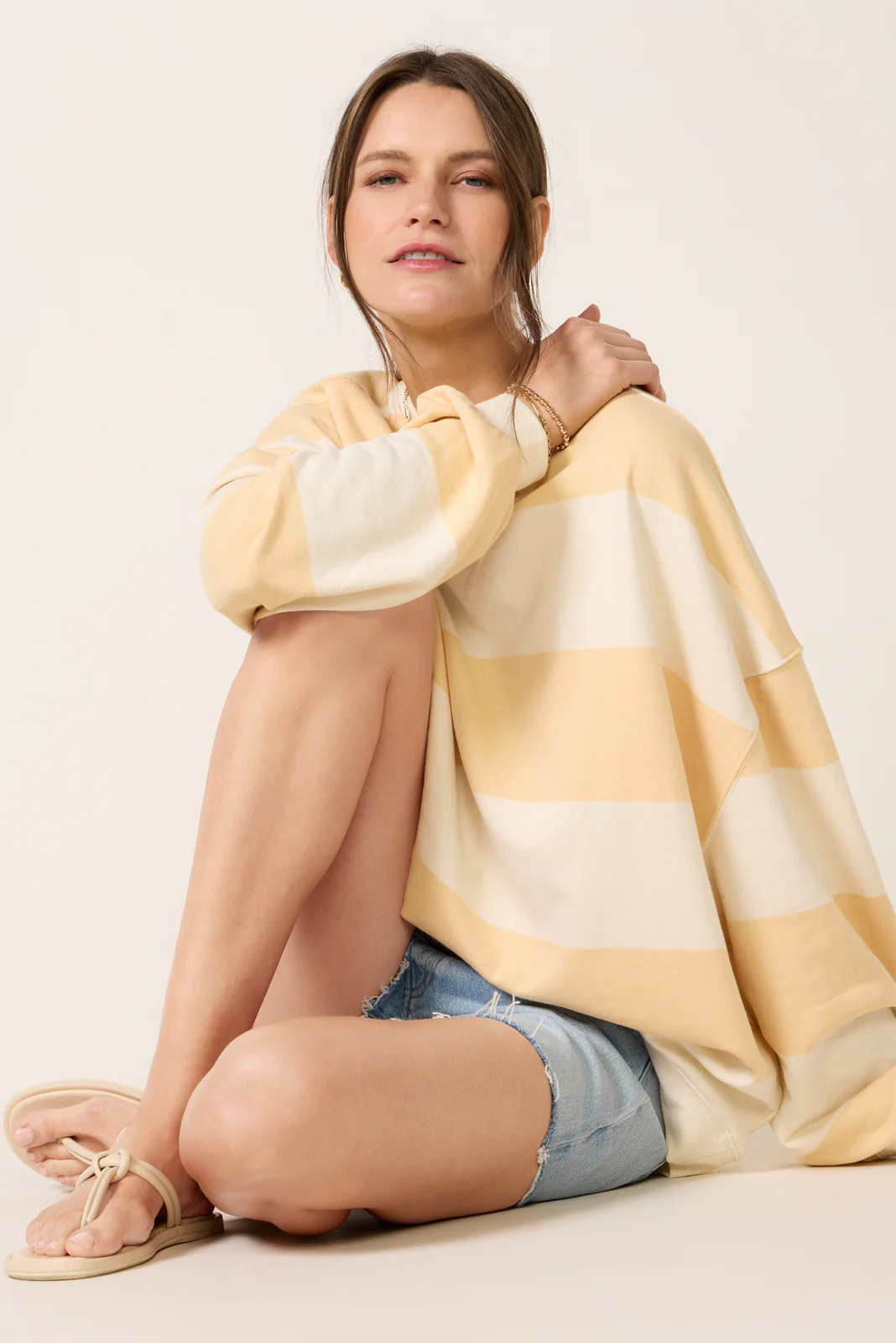 Classic Stripe Crew Wide Sweatshirt - Image 5