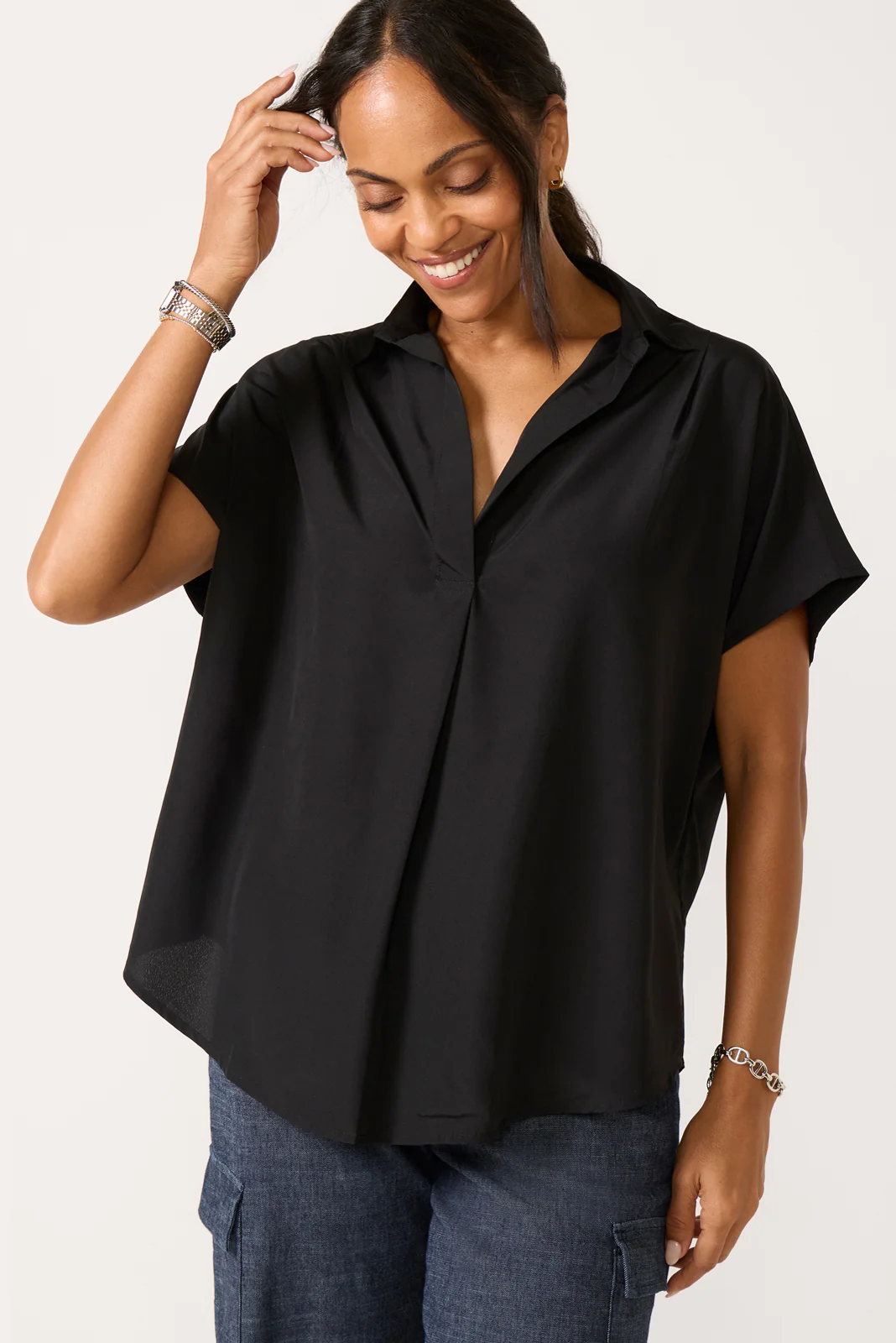 Crepe Short Sleeve Popover - Image 5