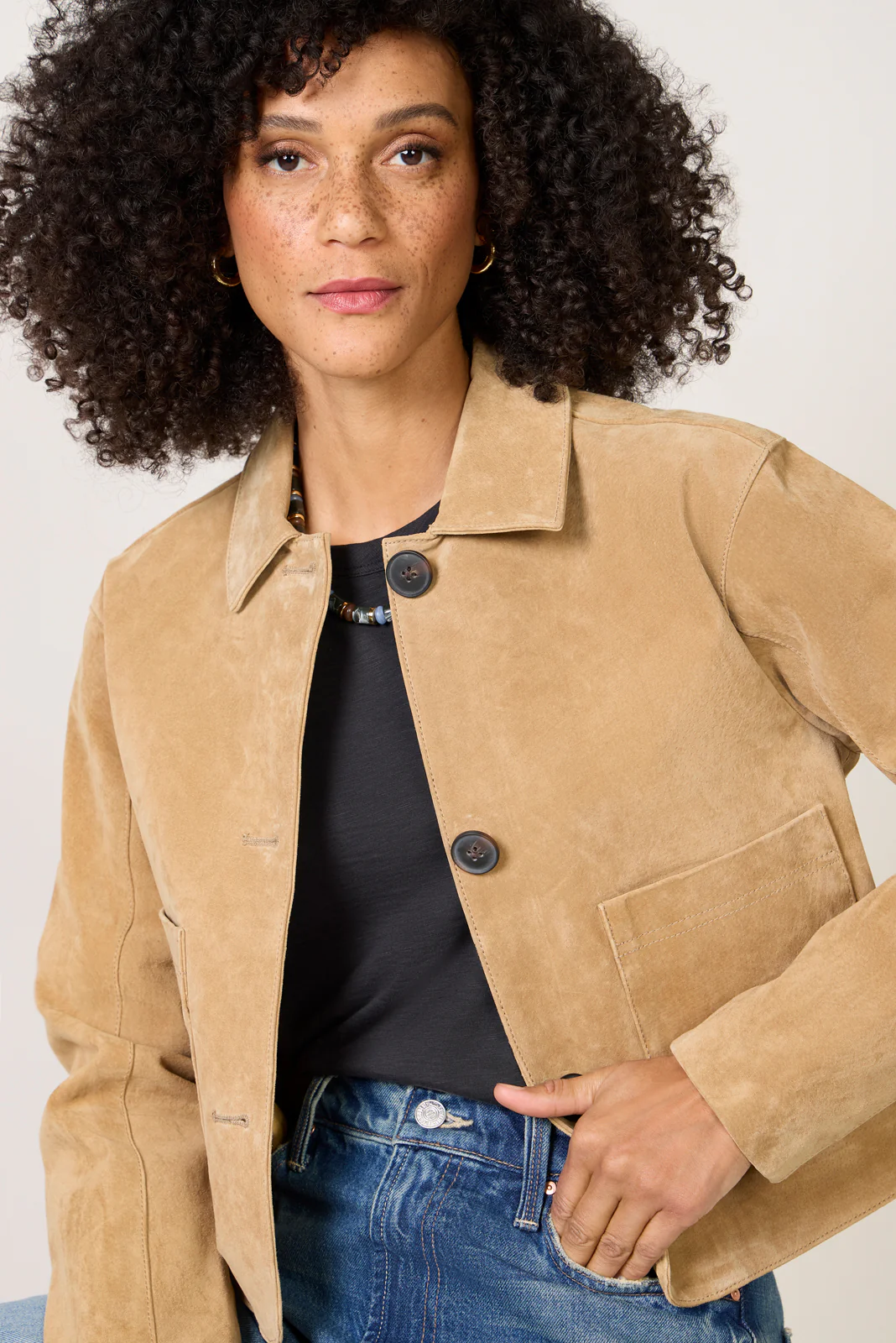 Crop Suede Jacket - Image 3