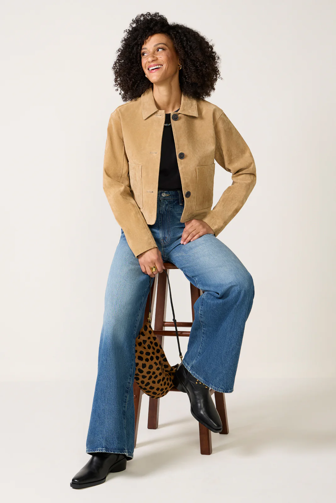 Crop Suede Jacket - Image 5