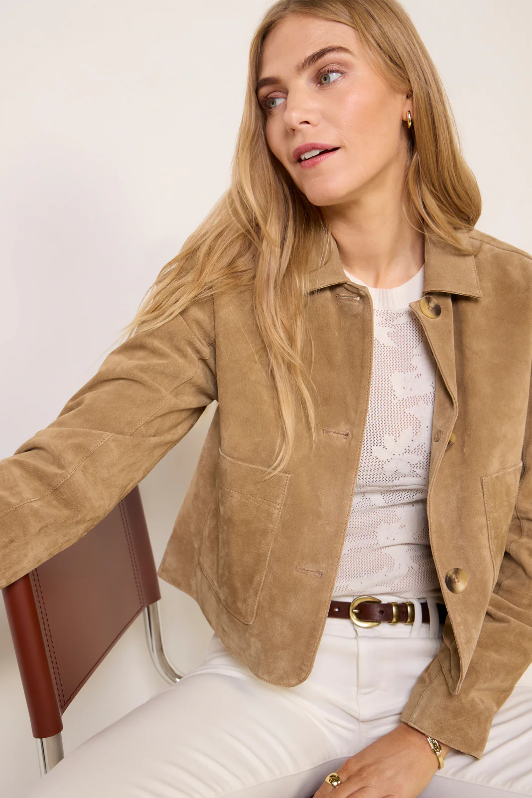 Crop Suede Jacket - Image 6