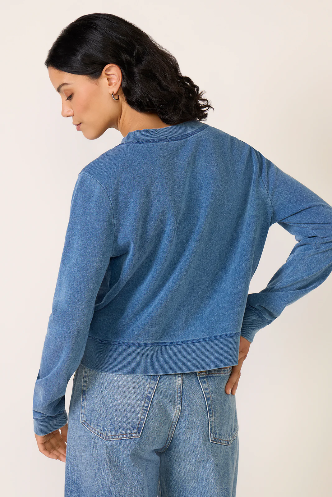 Daily Knit Denim Cardigan - Image 4